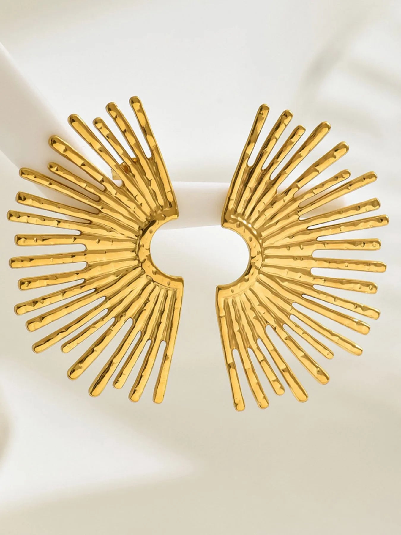 18K Gold-Plated Stainless Steel Sunburst Earrings - Thalia Chic