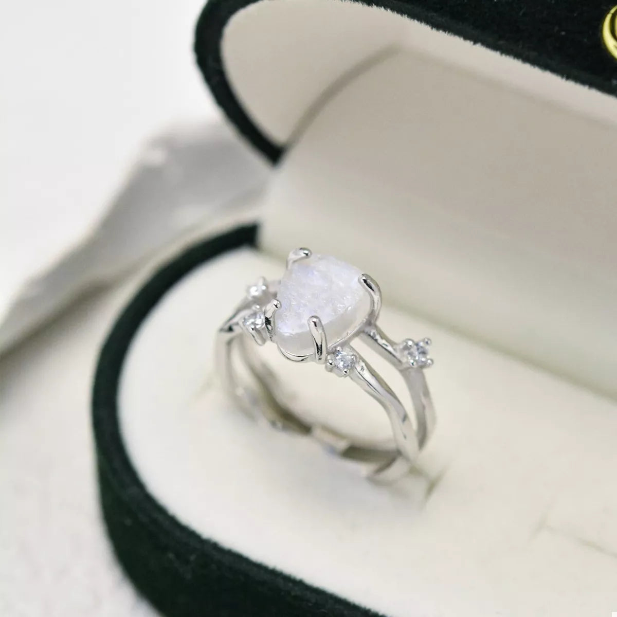 925 Sterling Silver Geometric Ring - Thalia Chic