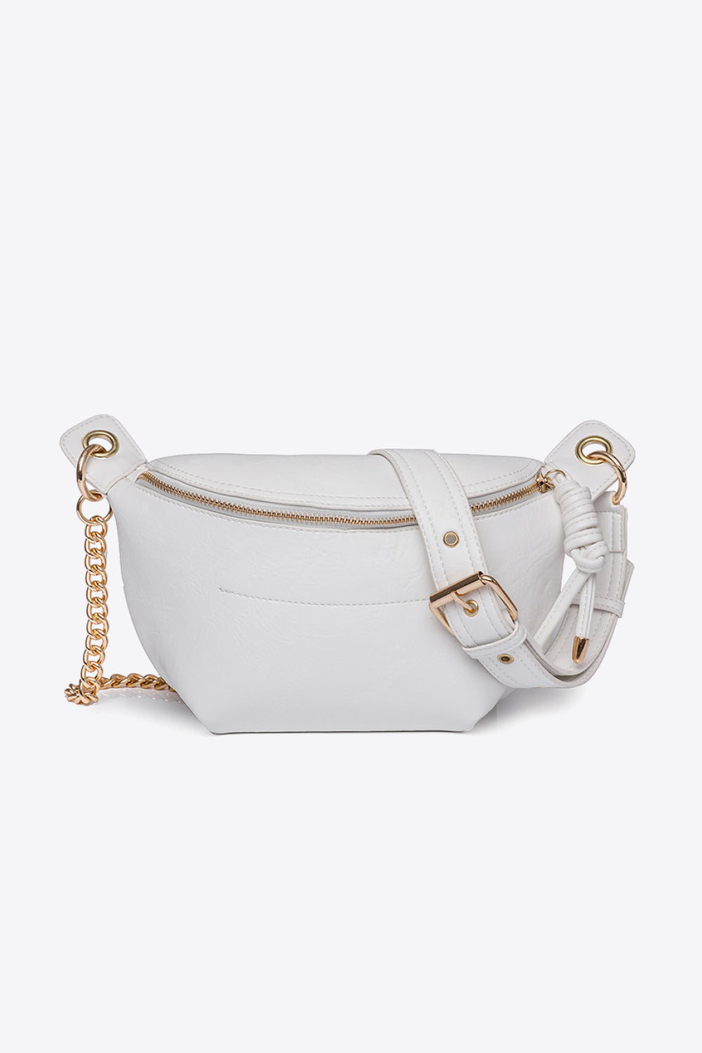 PU Leather Chain Strap Crossbody Bag - Thalia Chic
