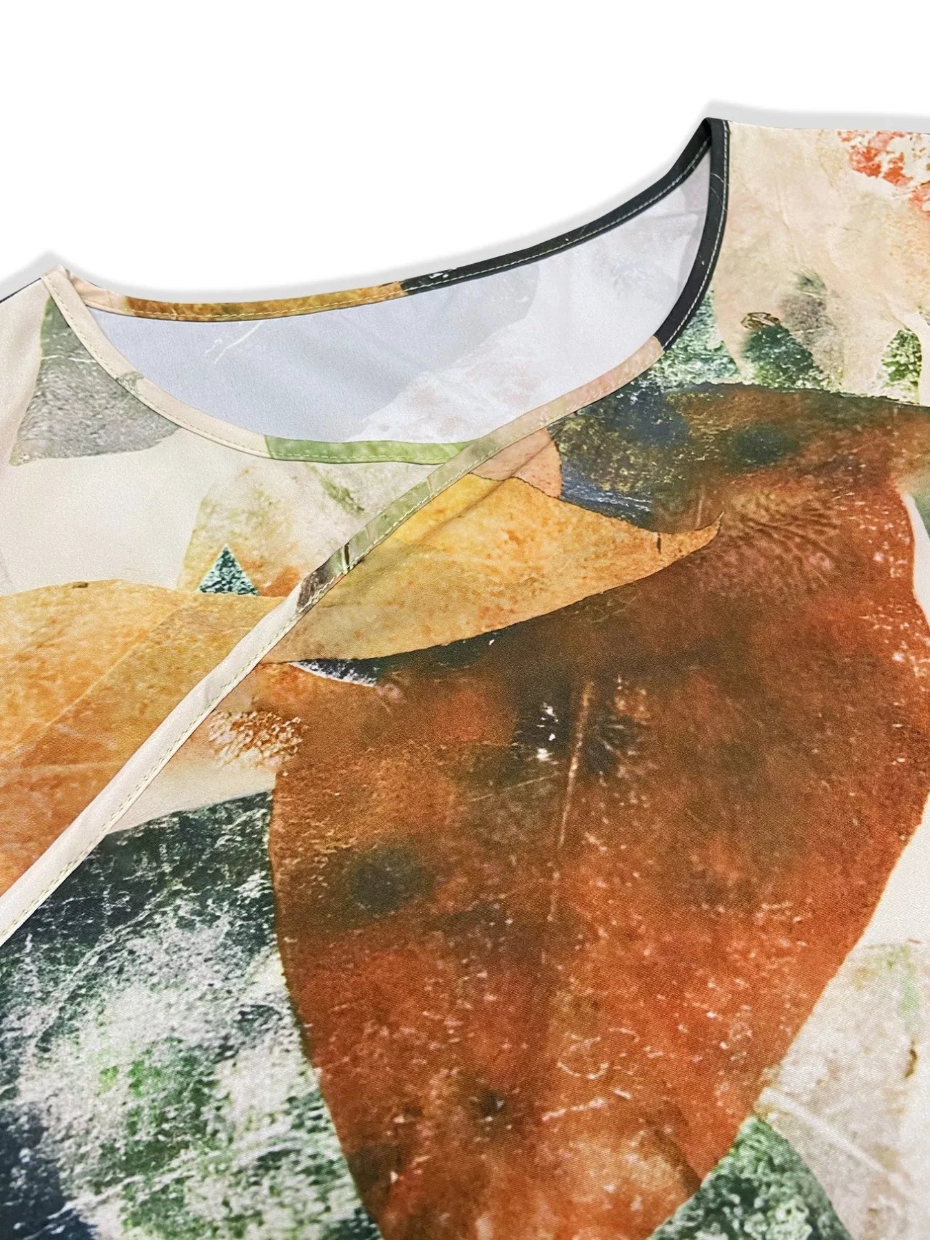 Printed Round Neck Long Sleeve Top and Pants Set - Thalia Chic