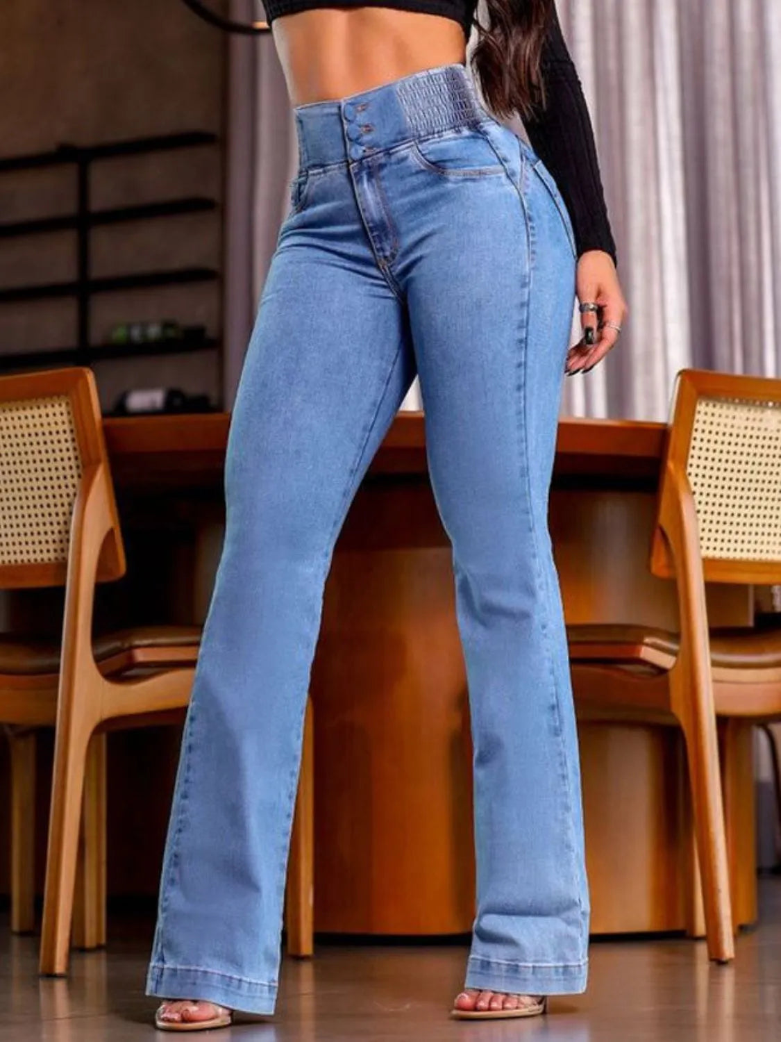 High Rise Bootcut Jeans - Thalia Chic