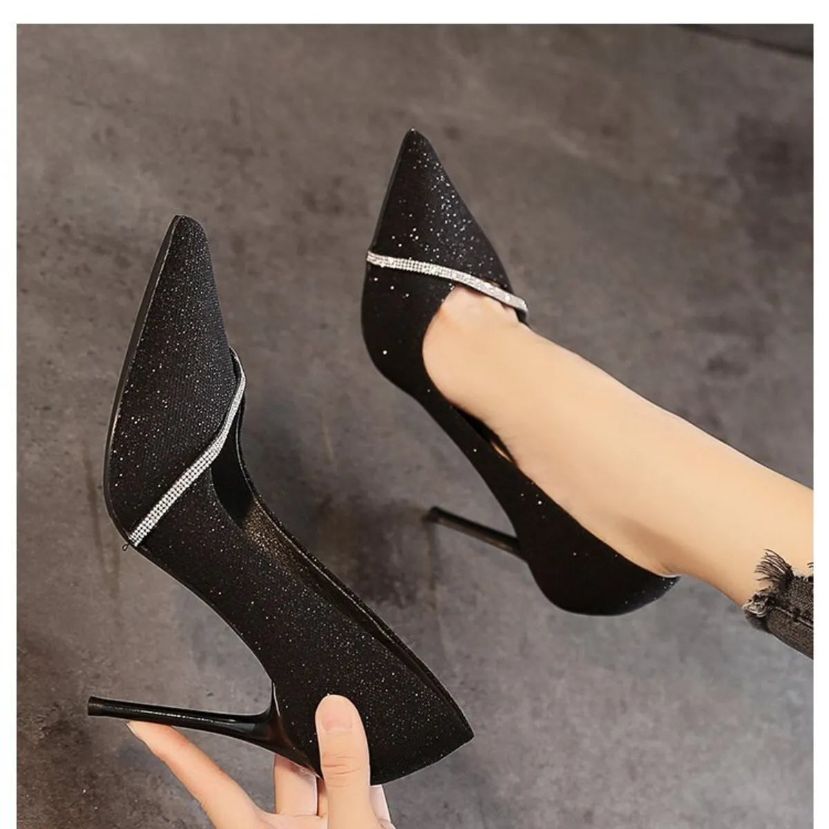 Point Toe Stiletto Pumps - Thalia Chic