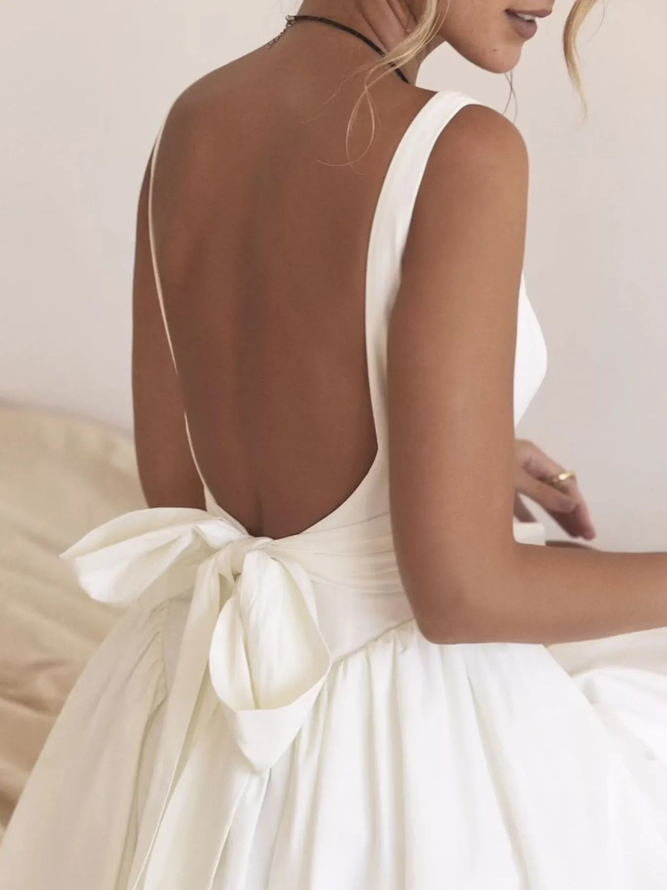 Backless Square Neck Mini Dress - Thalia Chic