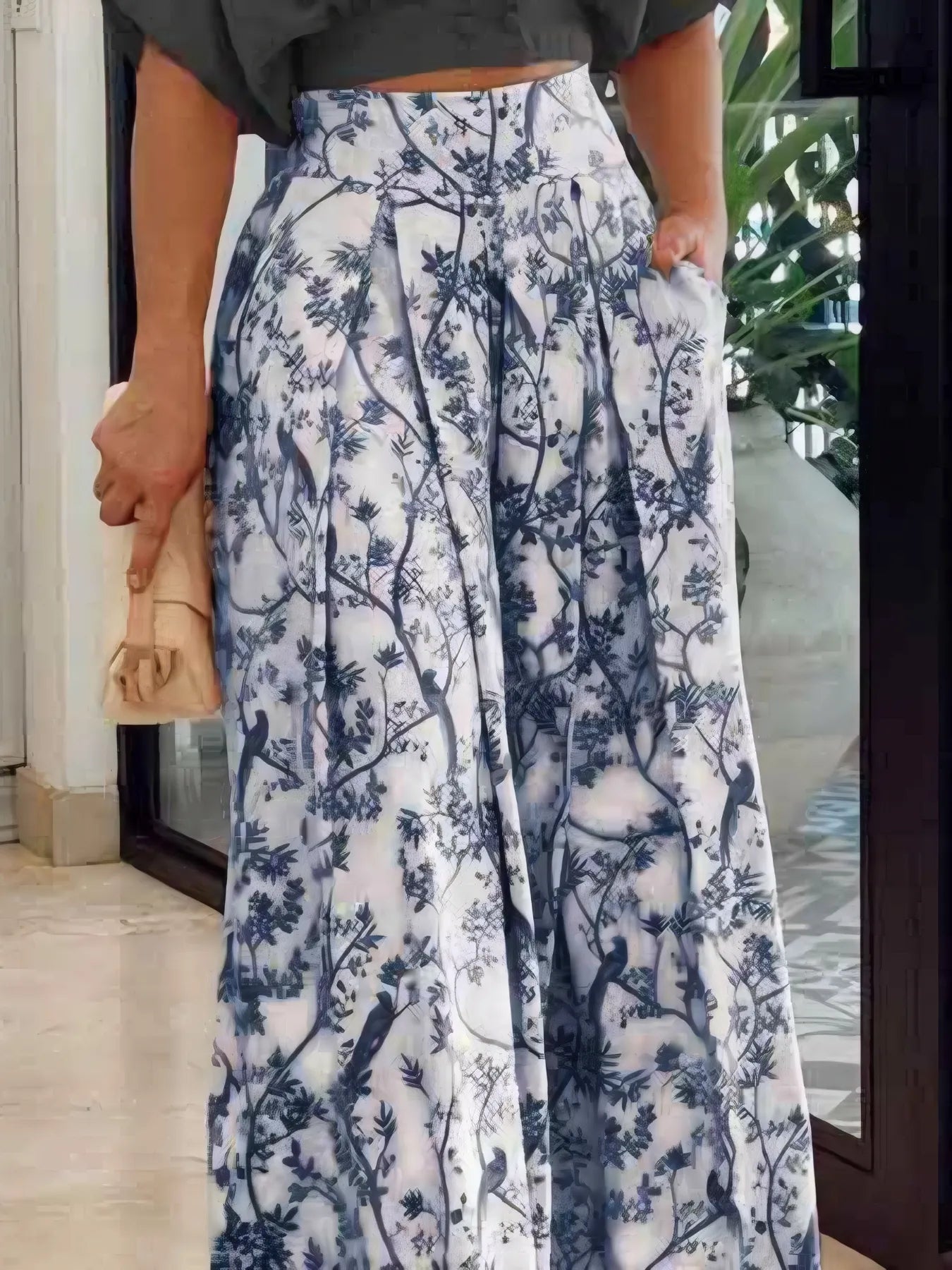 Surplice Top and High Waist Pants Set - Thalia Chic