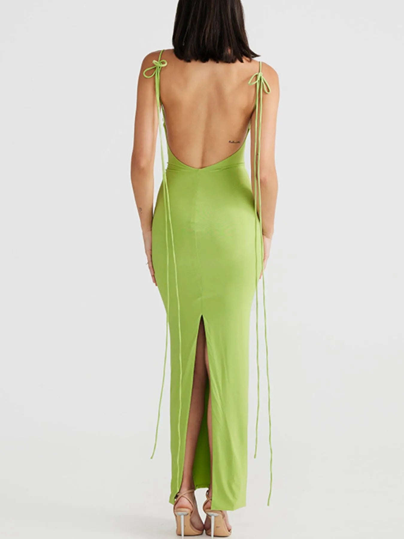 Backless Slit Sleeveless Bodycon Maxi Dress - Thalia Chic