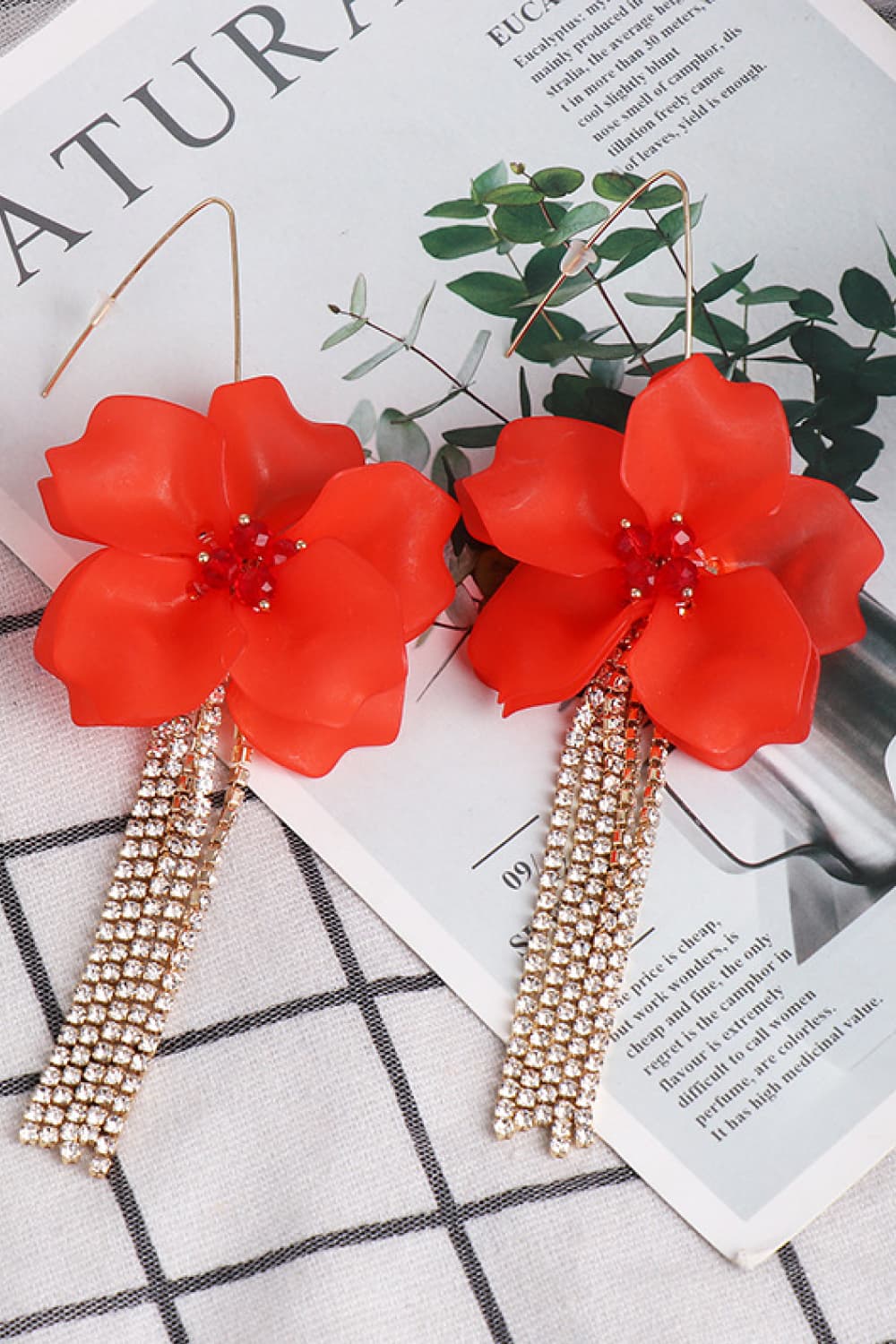 Flower Shape Acrylic Dangle Earrings - Thalia Chic
