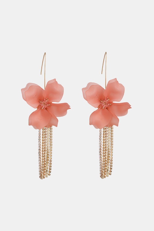 Flower Shape Acrylic Dangle Earrings - Thalia Chic