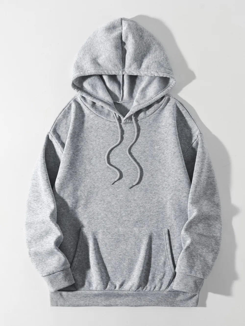 Drawstring Dropped Shoulder Hoodie - Thalia Chic