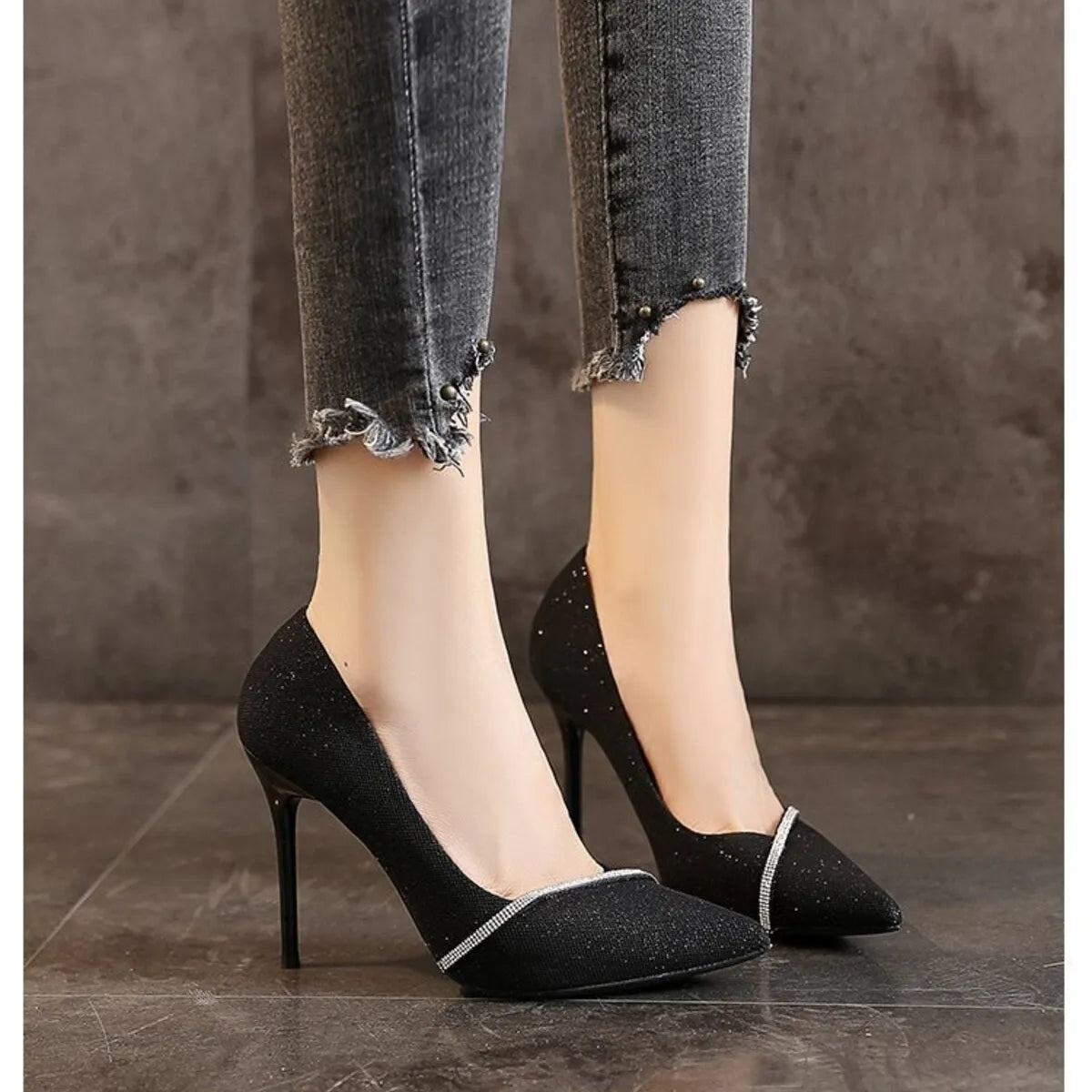 Point Toe Stiletto Pumps - Thalia Chic