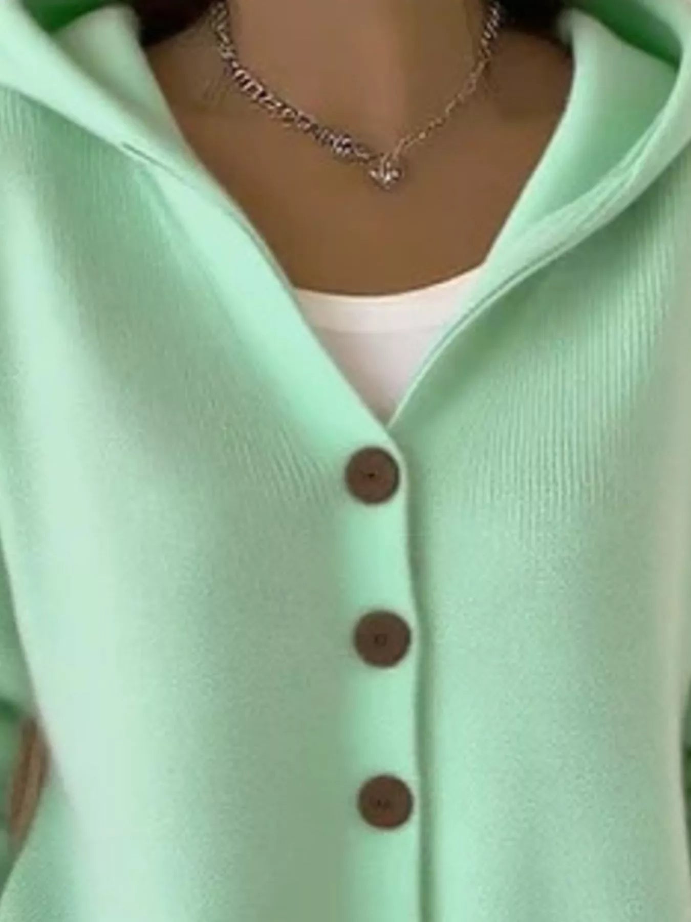 Full Size Button Up Long Sleeve Cardigan Plus Size - Thalia Chic