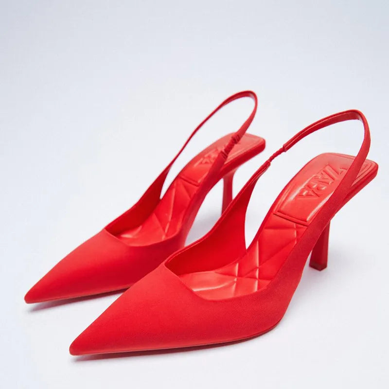 Point Toe Slingback Pumps - Thalia Chic