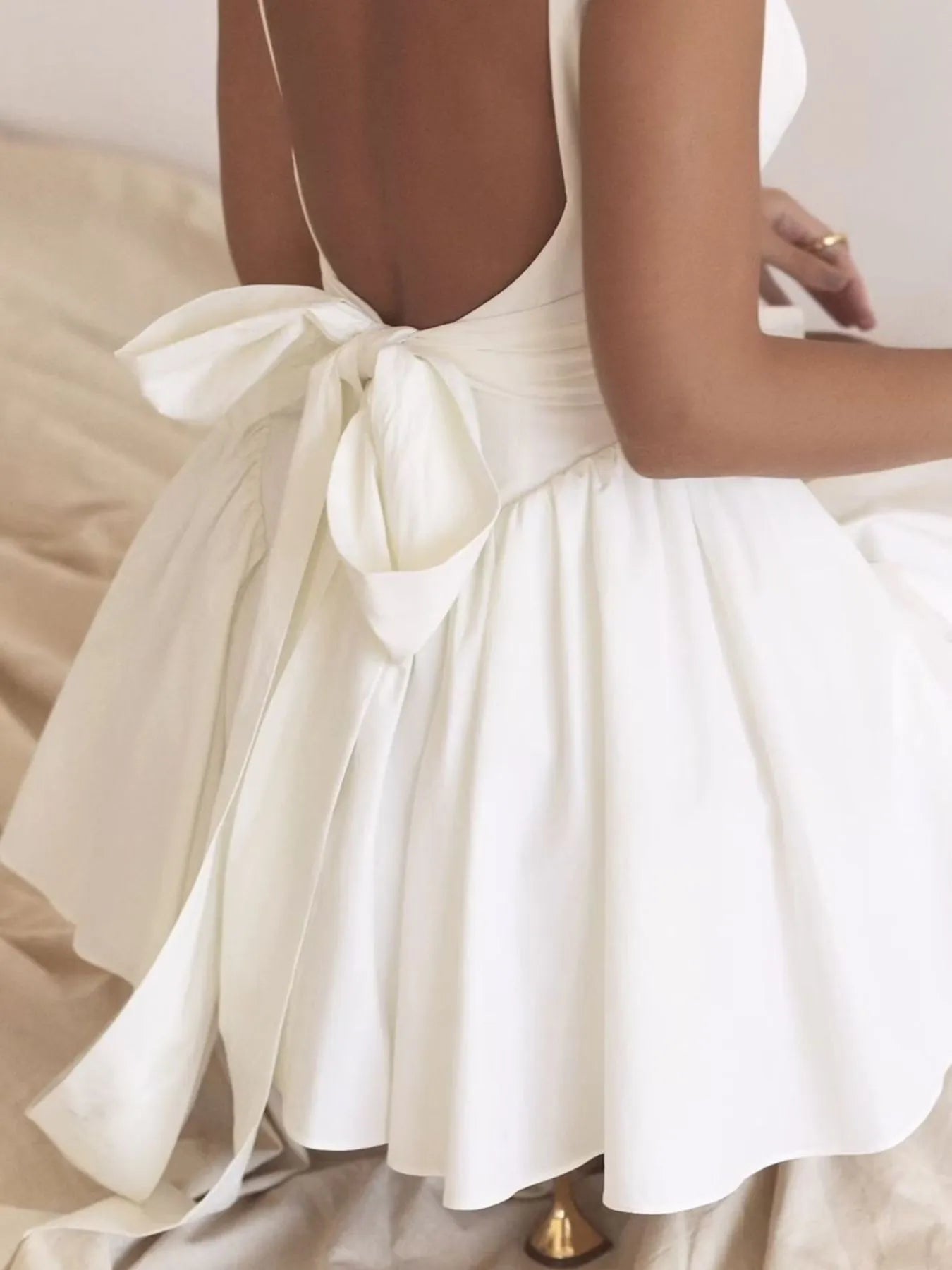 Backless Square Neck Mini Dress - Thalia Chic