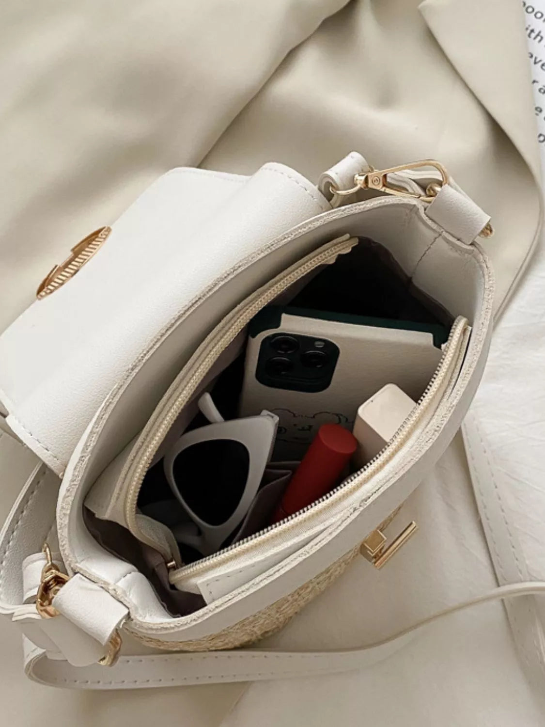 Woven Straw Crossbody Bag - Thalia Chic