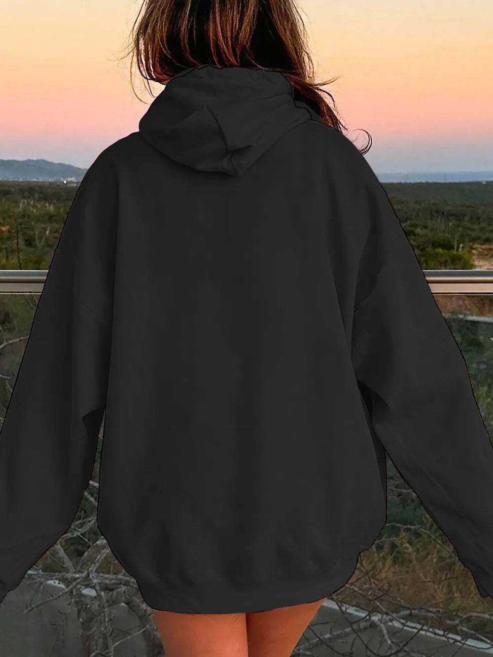Drawstring Dropped Shoulder Hoodie - Thalia Chic