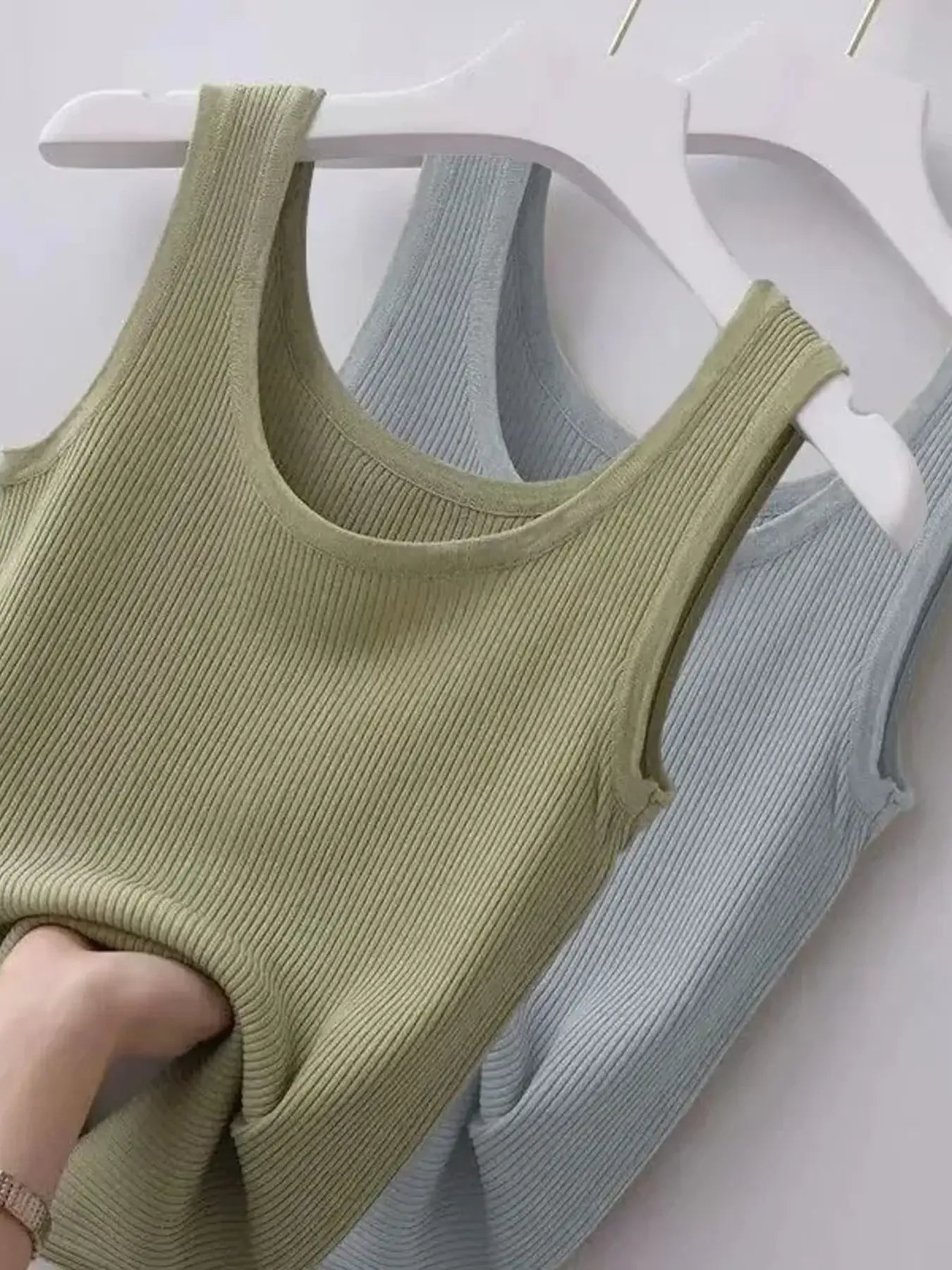 Plus Size Ribbed Knit Scoop Neck Tank Top - Thalia Chic