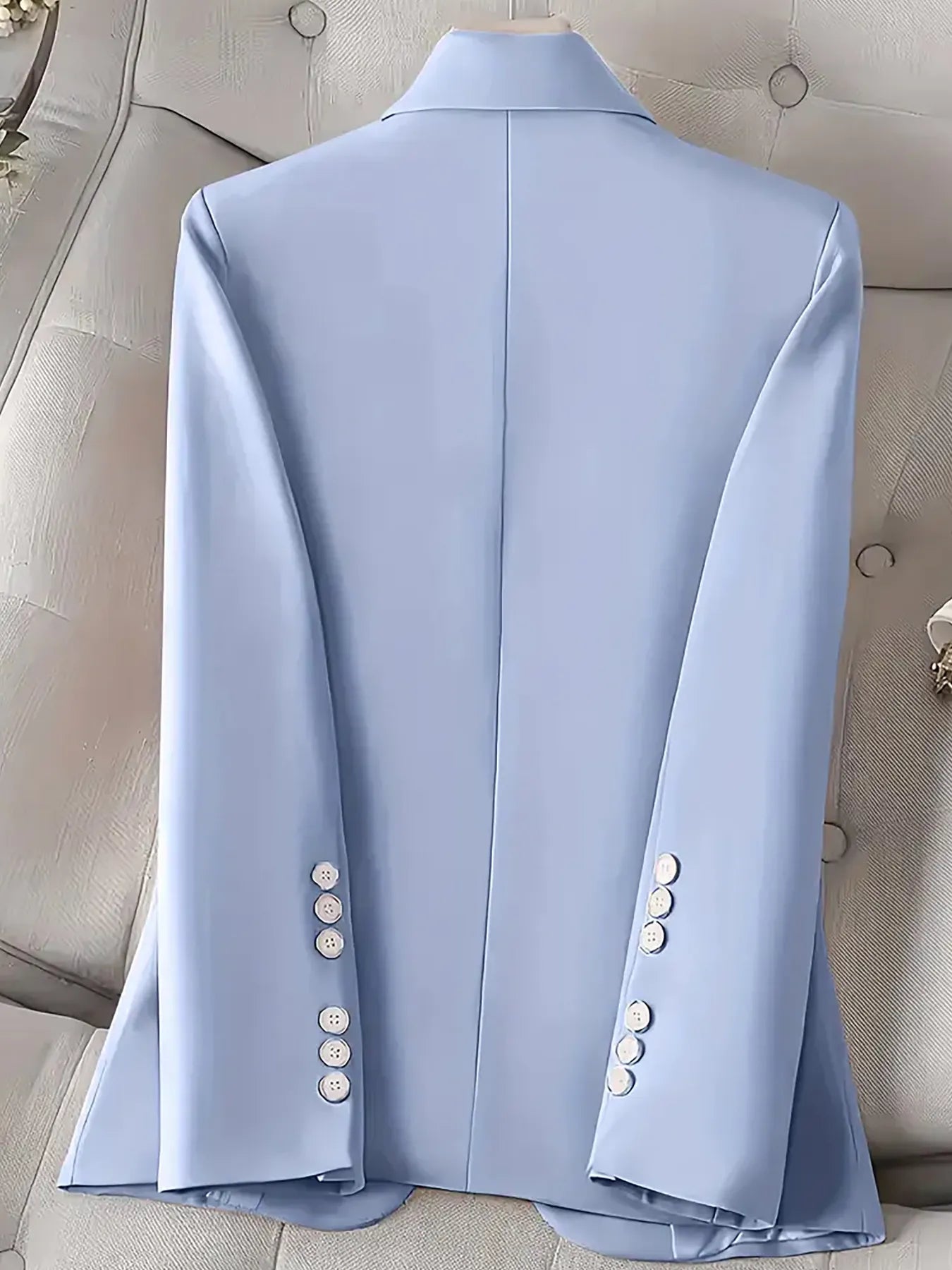 Single-Button Long Sleeve Blazer - Thalia Chic