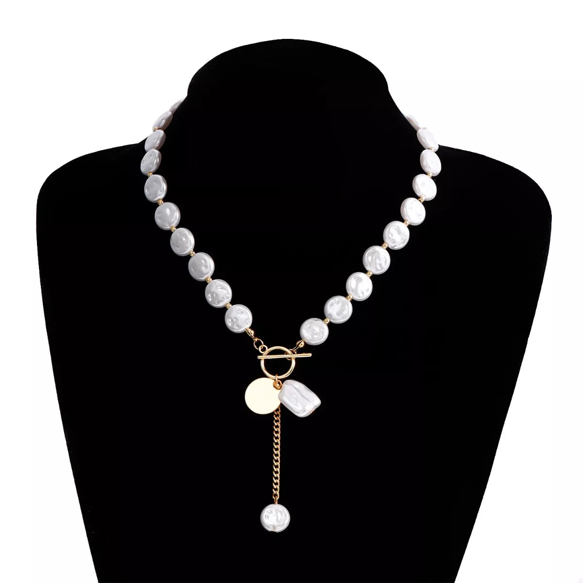 18K Gold-Plated Pearl Drop Necklace - Thalia Chic