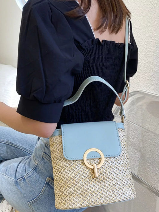 Woven Straw Crossbody Bag - Thalia Chic