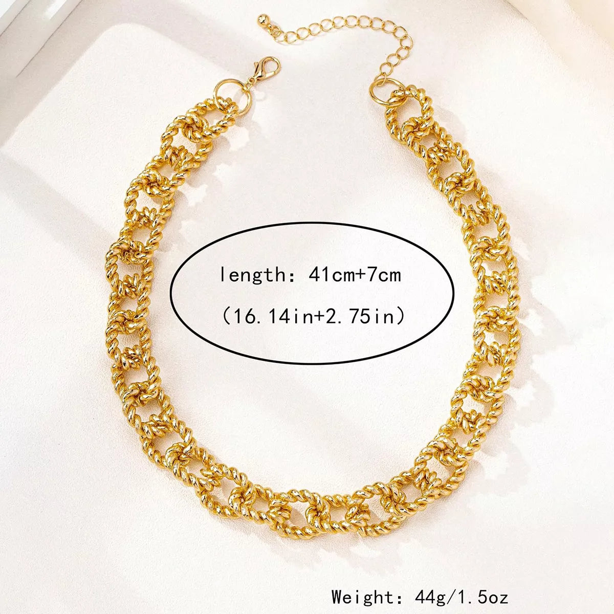 18K Gold-Plated Alloy Twisted Necklace - Thalia Chic