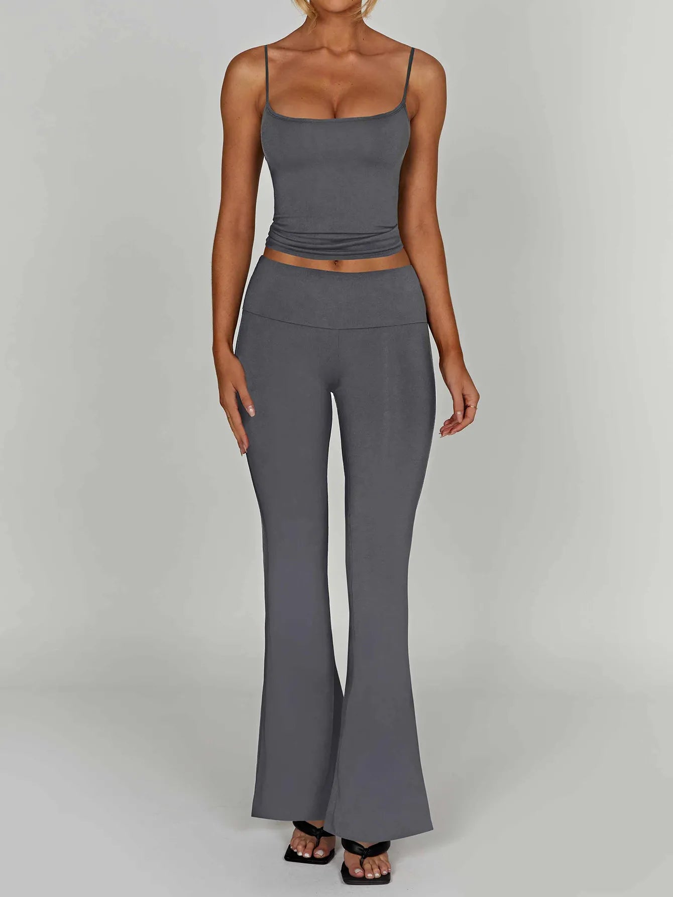 Cami Top and Flare Pants Matching Set - Thalia Chic