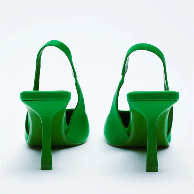 Point Toe Slingback Pumps - Thalia Chic