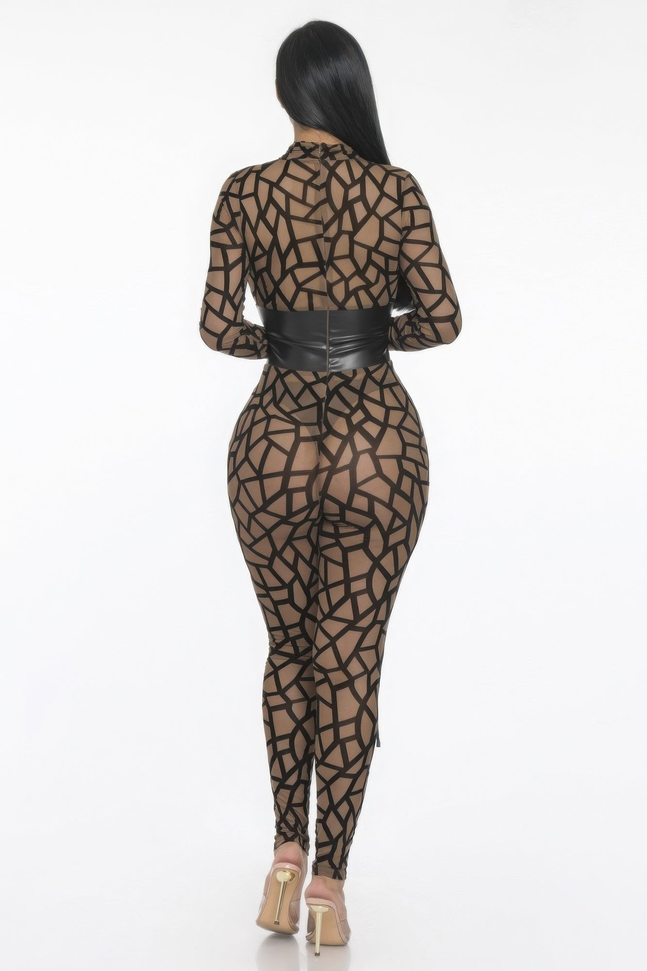 Geometric Printed Jersey Jumpsuit - Thalia Chic