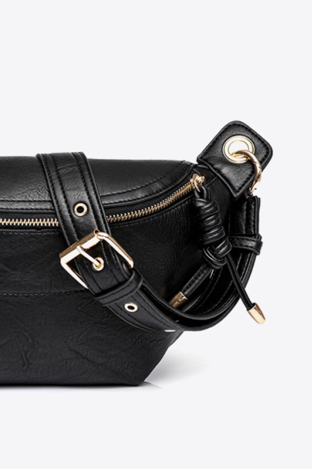 PU Leather Chain Strap Crossbody Bag - Thalia Chic