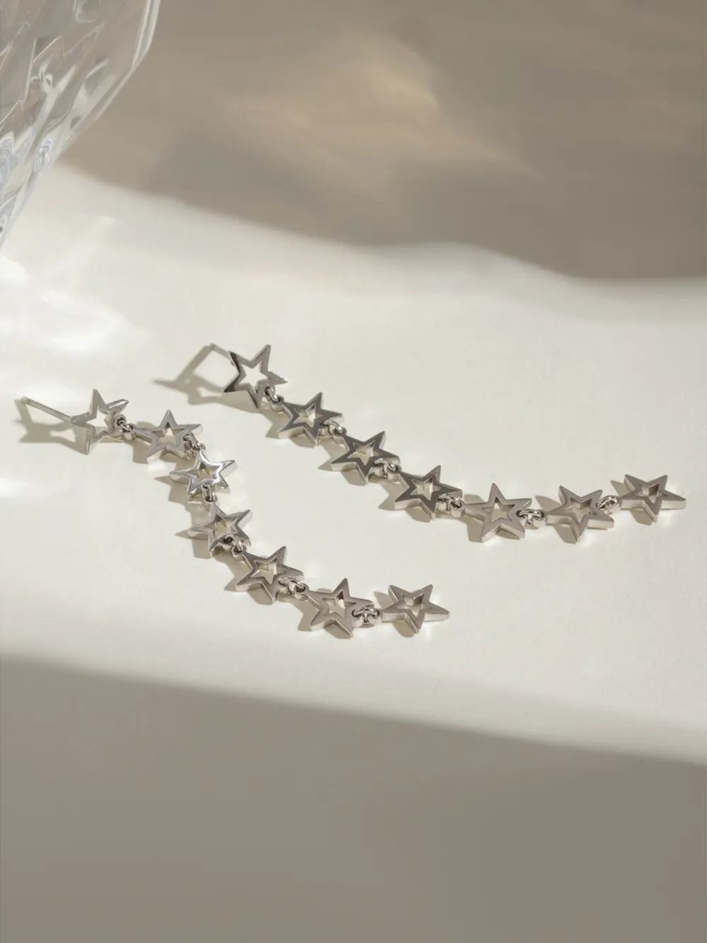 Stainless Steel Cutout Star Earrings - Thalia Chic