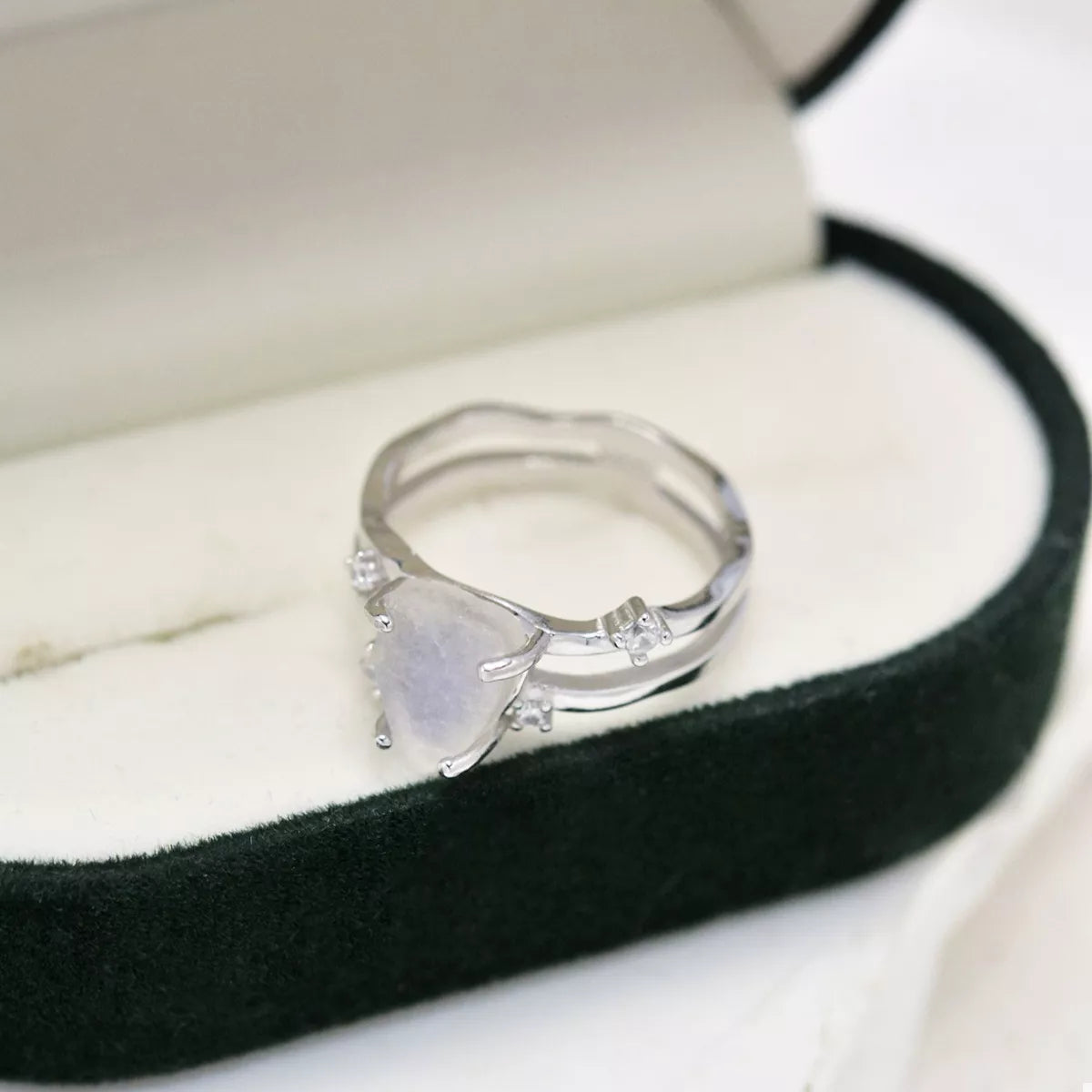 925 Sterling Silver Geometric Ring - Thalia Chic