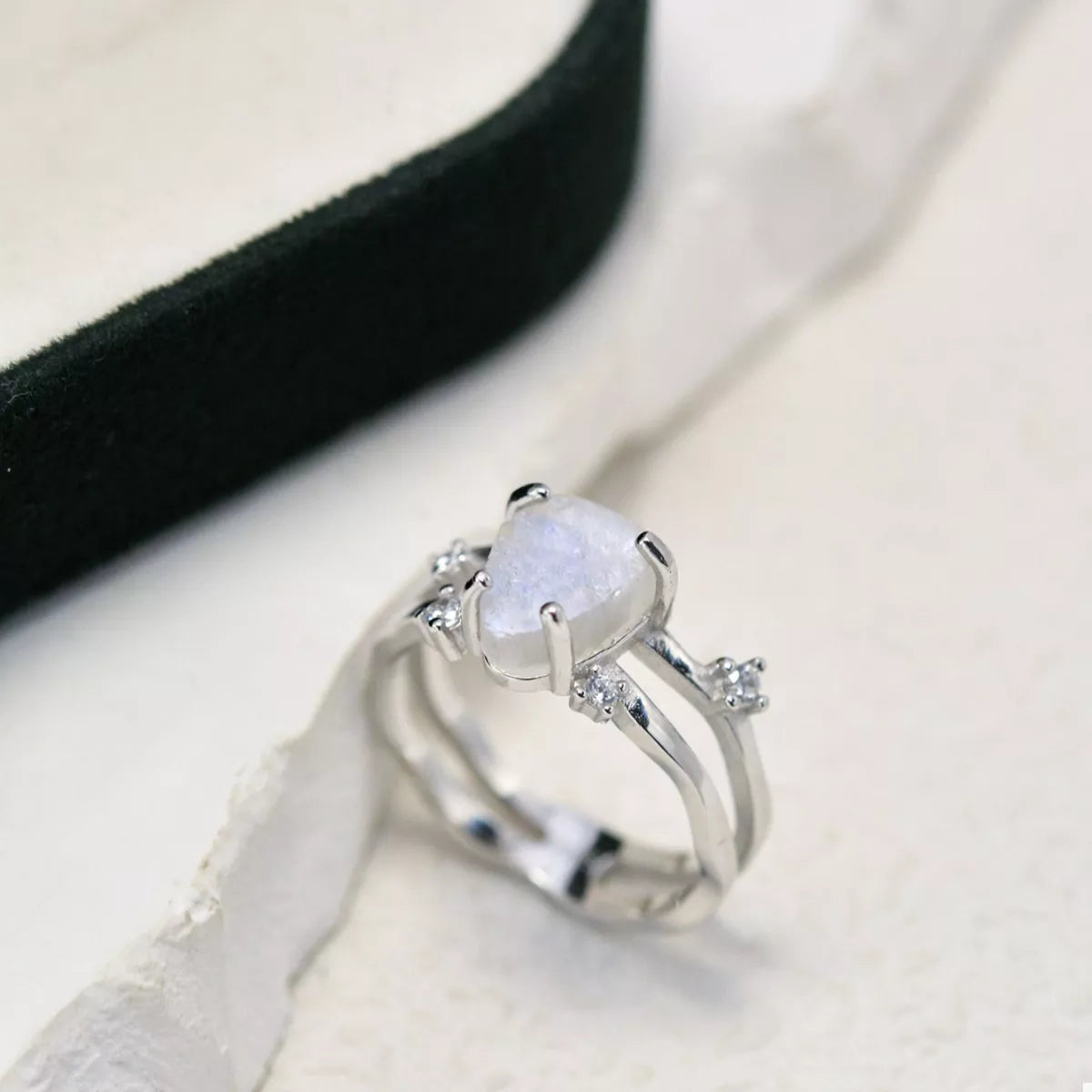 925 Sterling Silver Geometric Ring - Thalia Chic