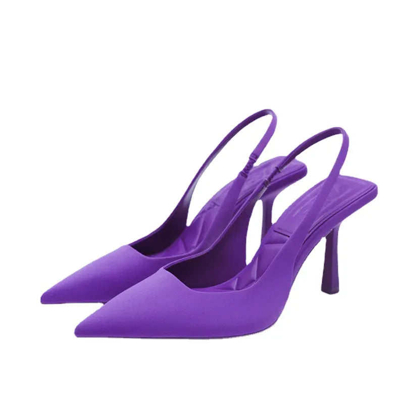 Point Toe Slingback Pumps - Thalia Chic