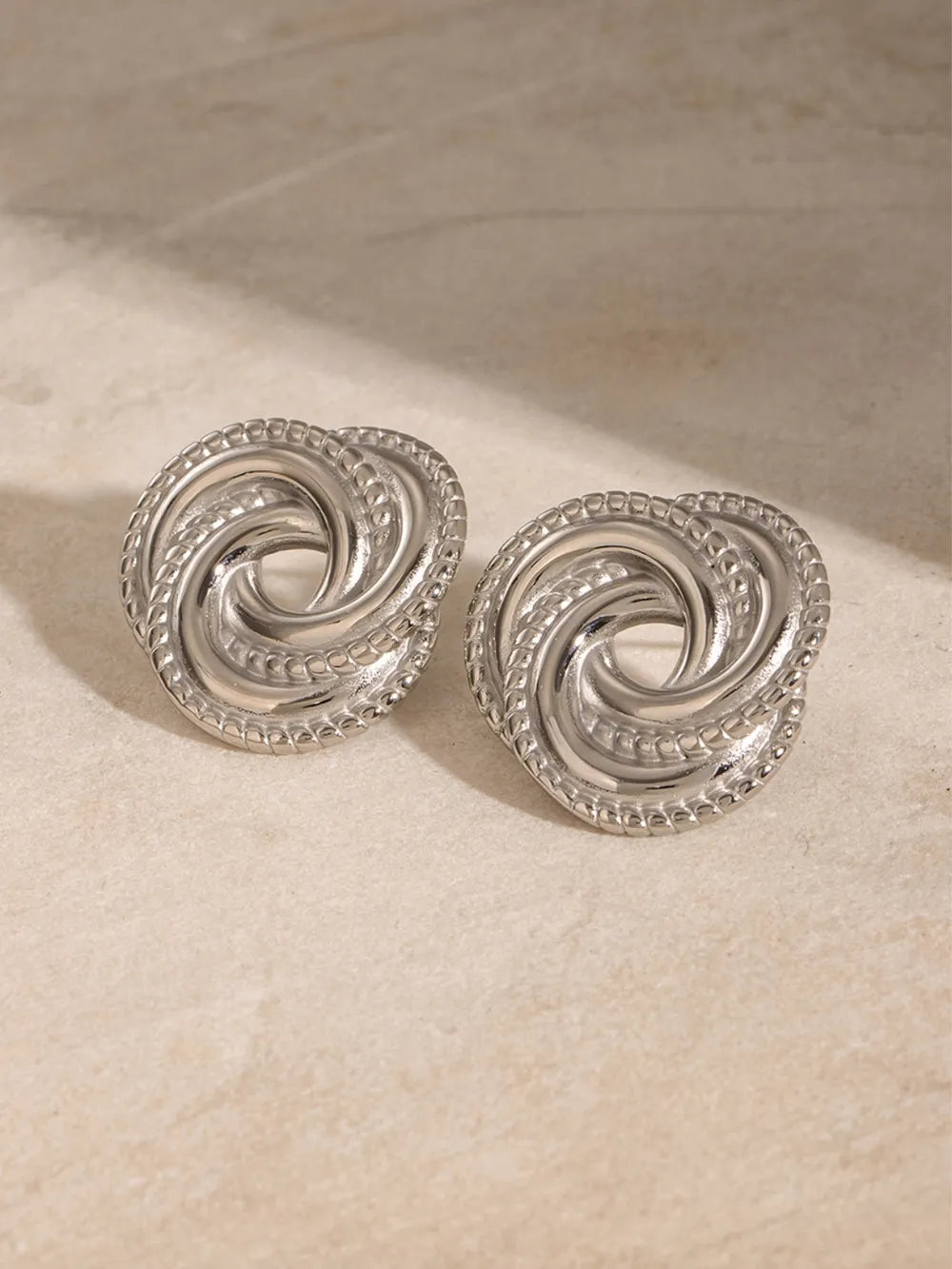 Stainless Steel Volution Stud Earrings - Thalia Chic