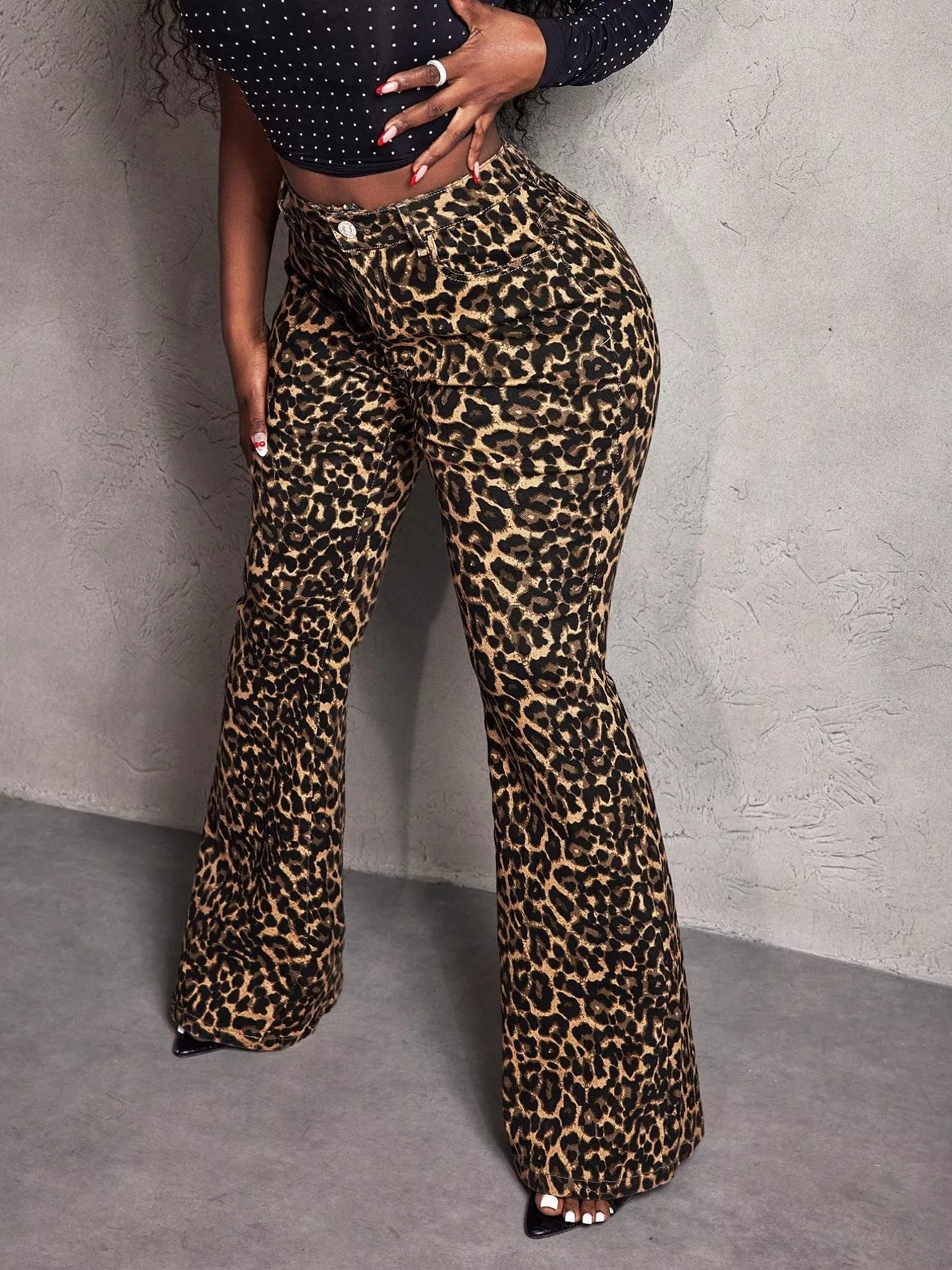 Leopard Wide Leg Pants - Thalia Chic