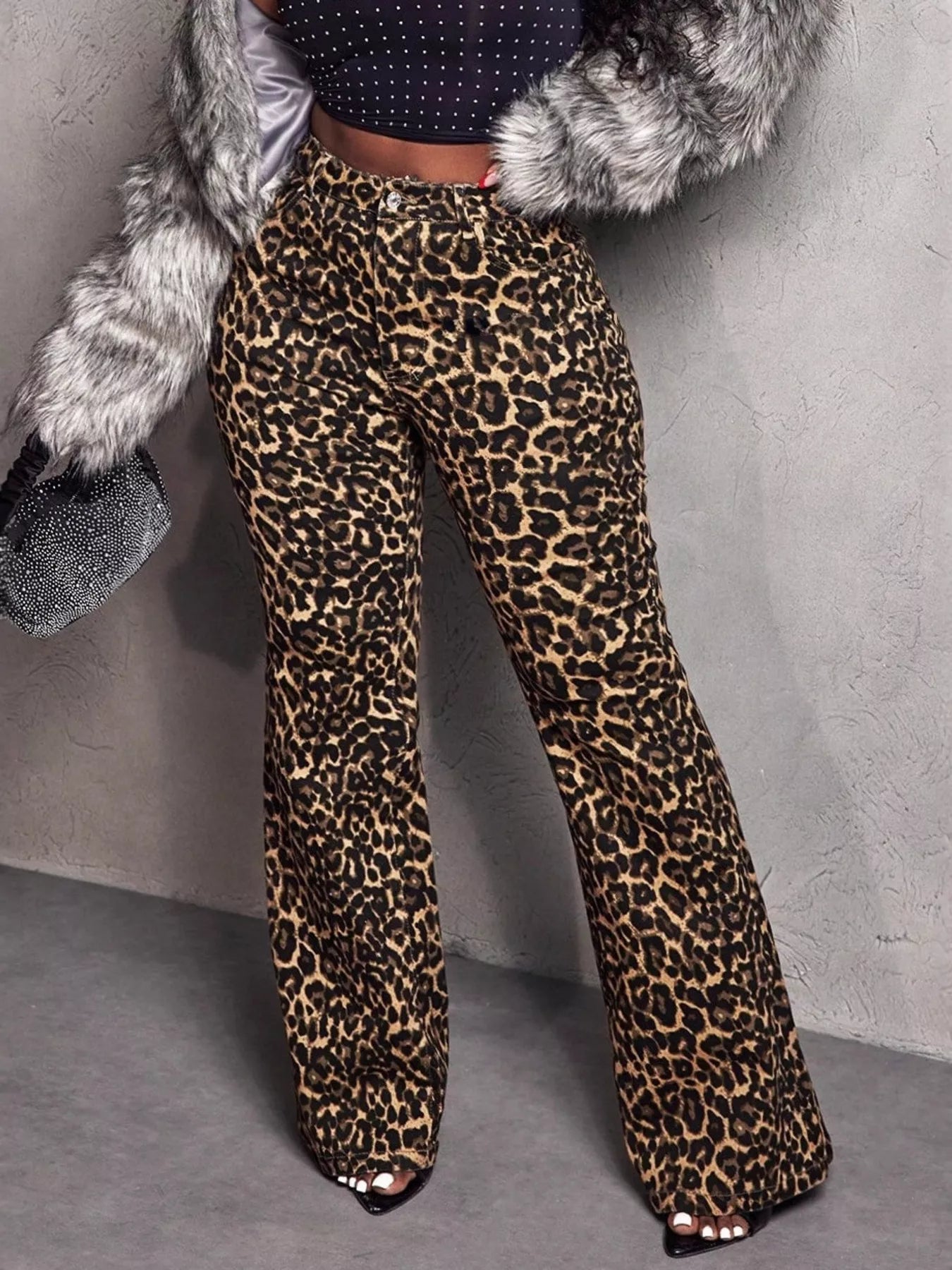 Leopard Wide Leg Pants - Thalia Chic