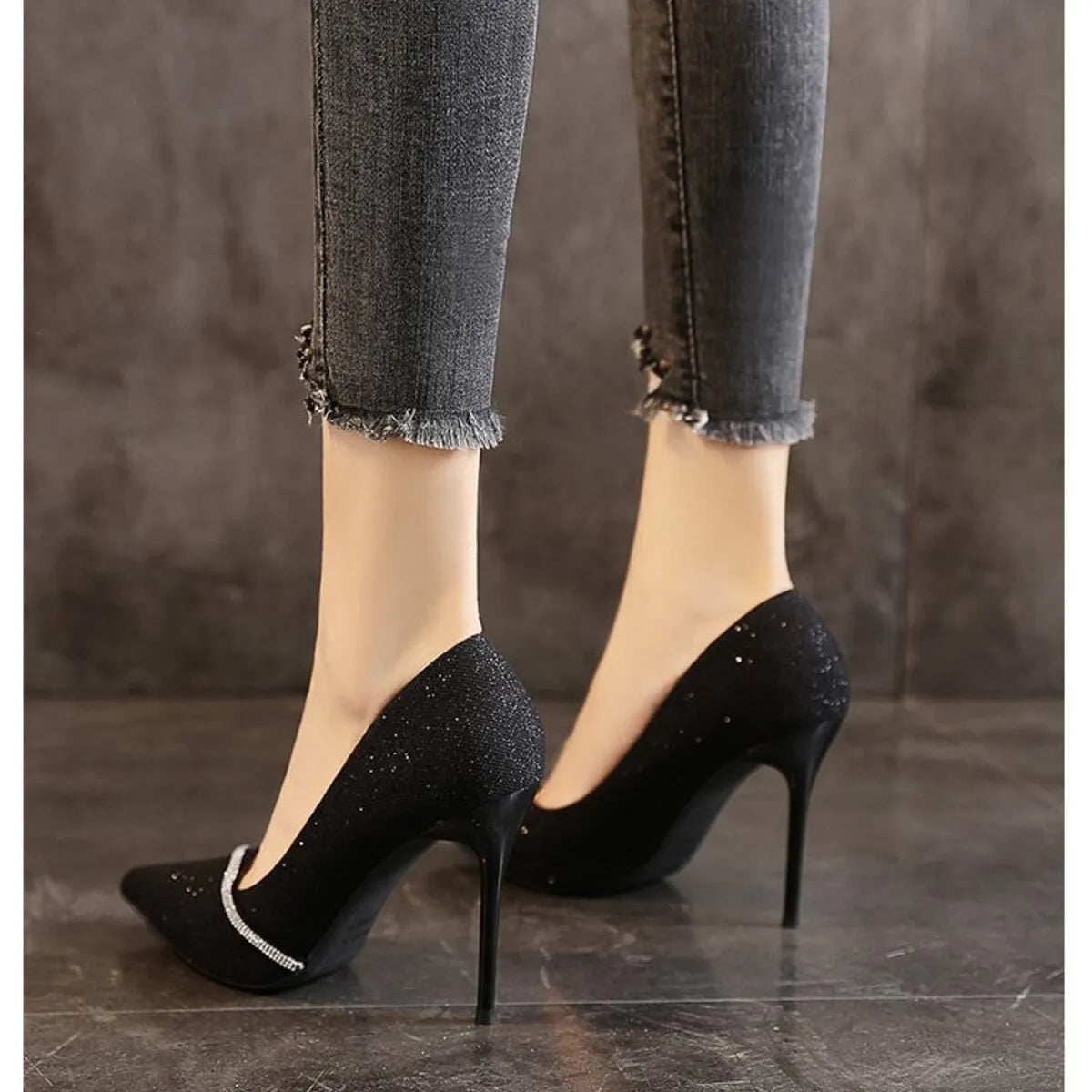 Point Toe Stiletto Pumps - Thalia Chic