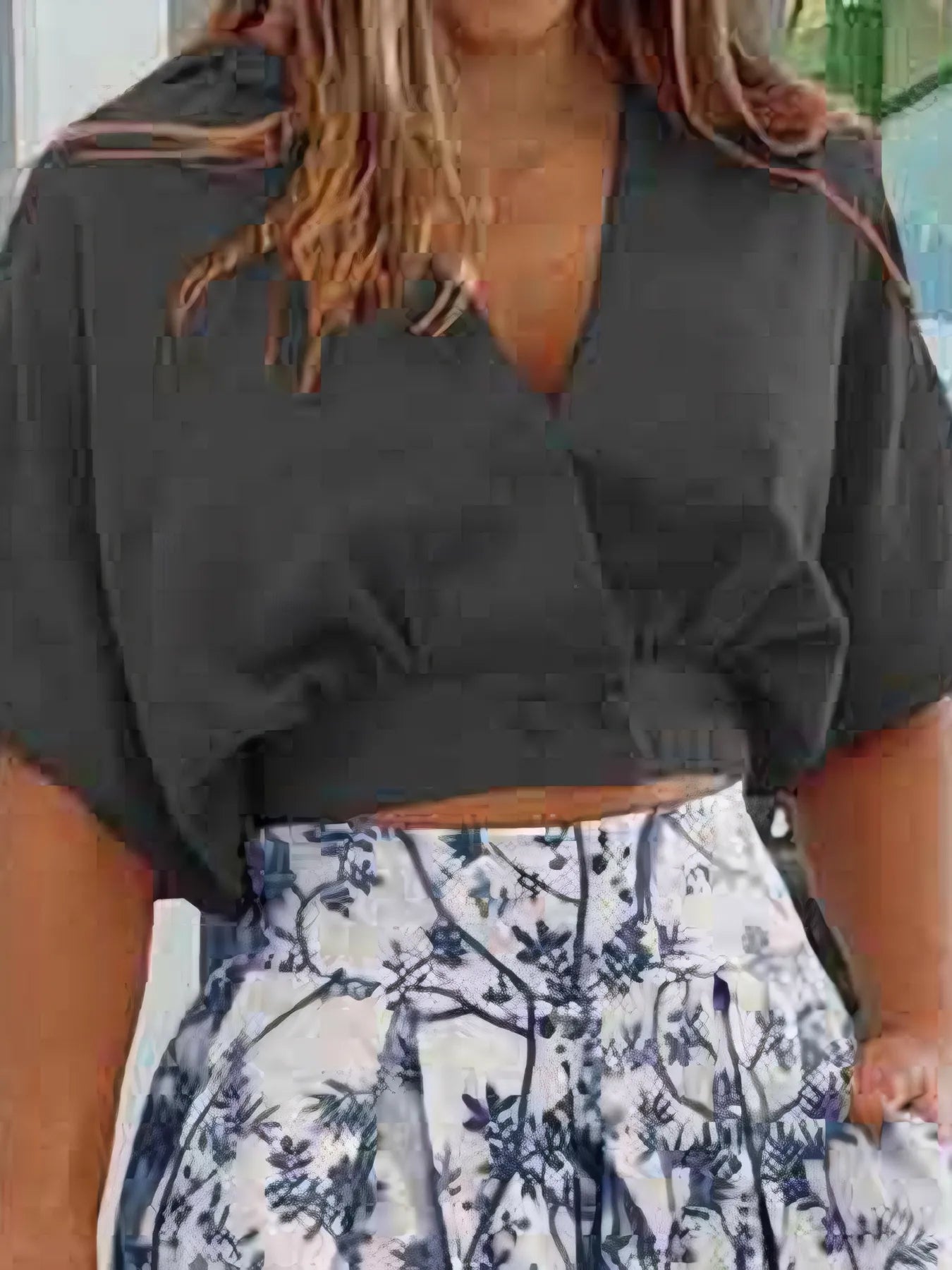 Surplice Top and High Waist Pants Set - Thalia Chic