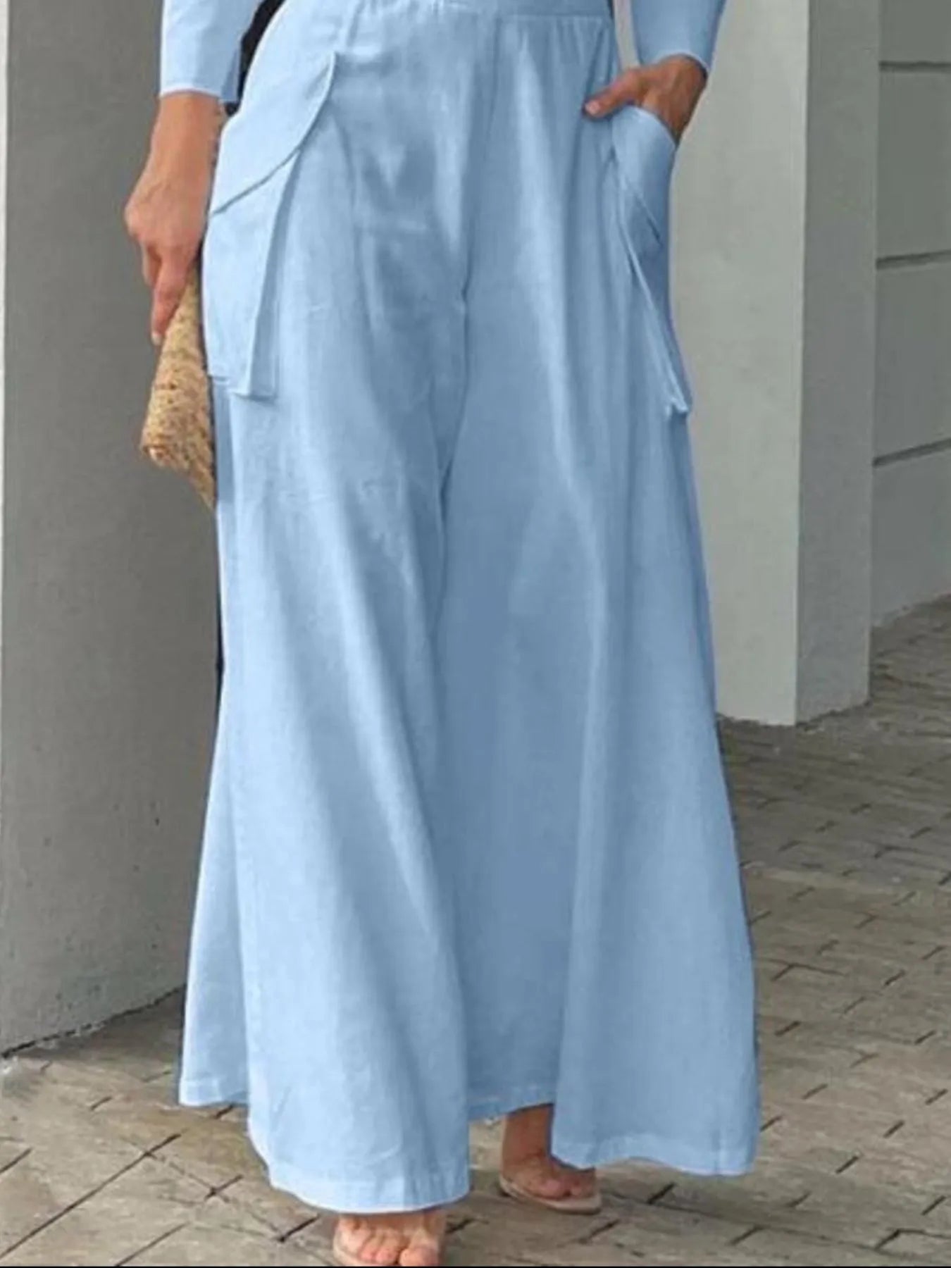 Full Size Long Sleeve Top and Pants Set Plus Size - Thalia Chic