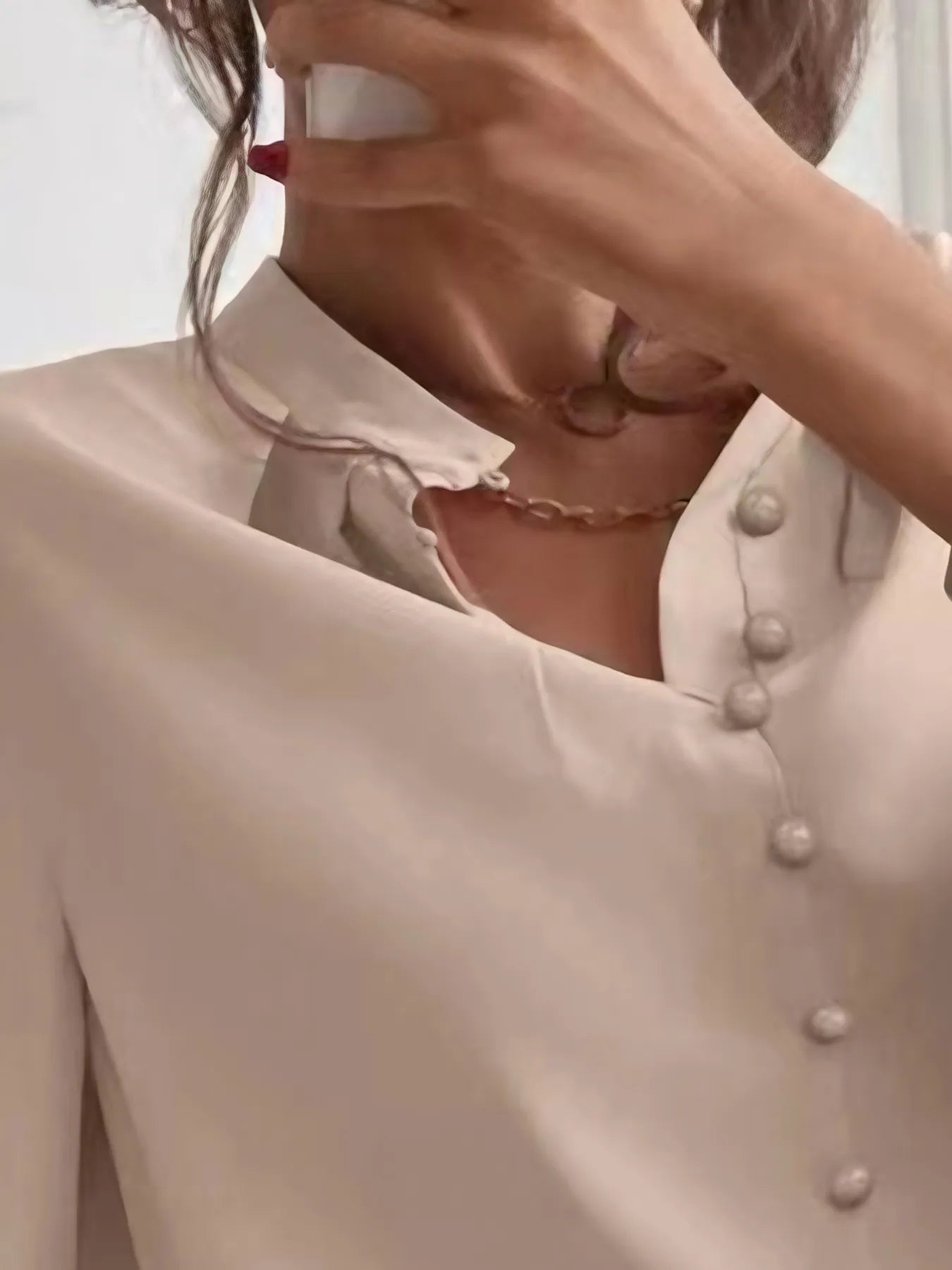 Button Up Long Sleeve Shirt - Thalia Chic