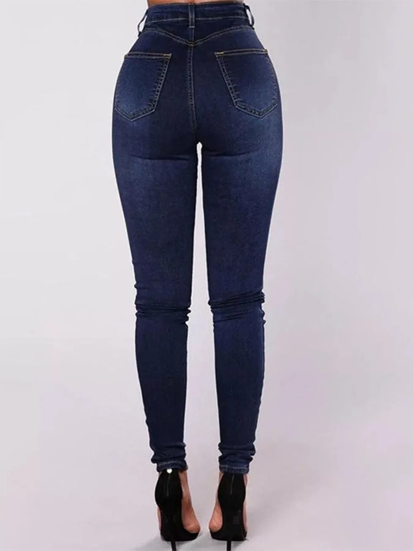 Full Size High-Waisted Double-Breasted Skinny Jeans Plus Size - Thalia Chic