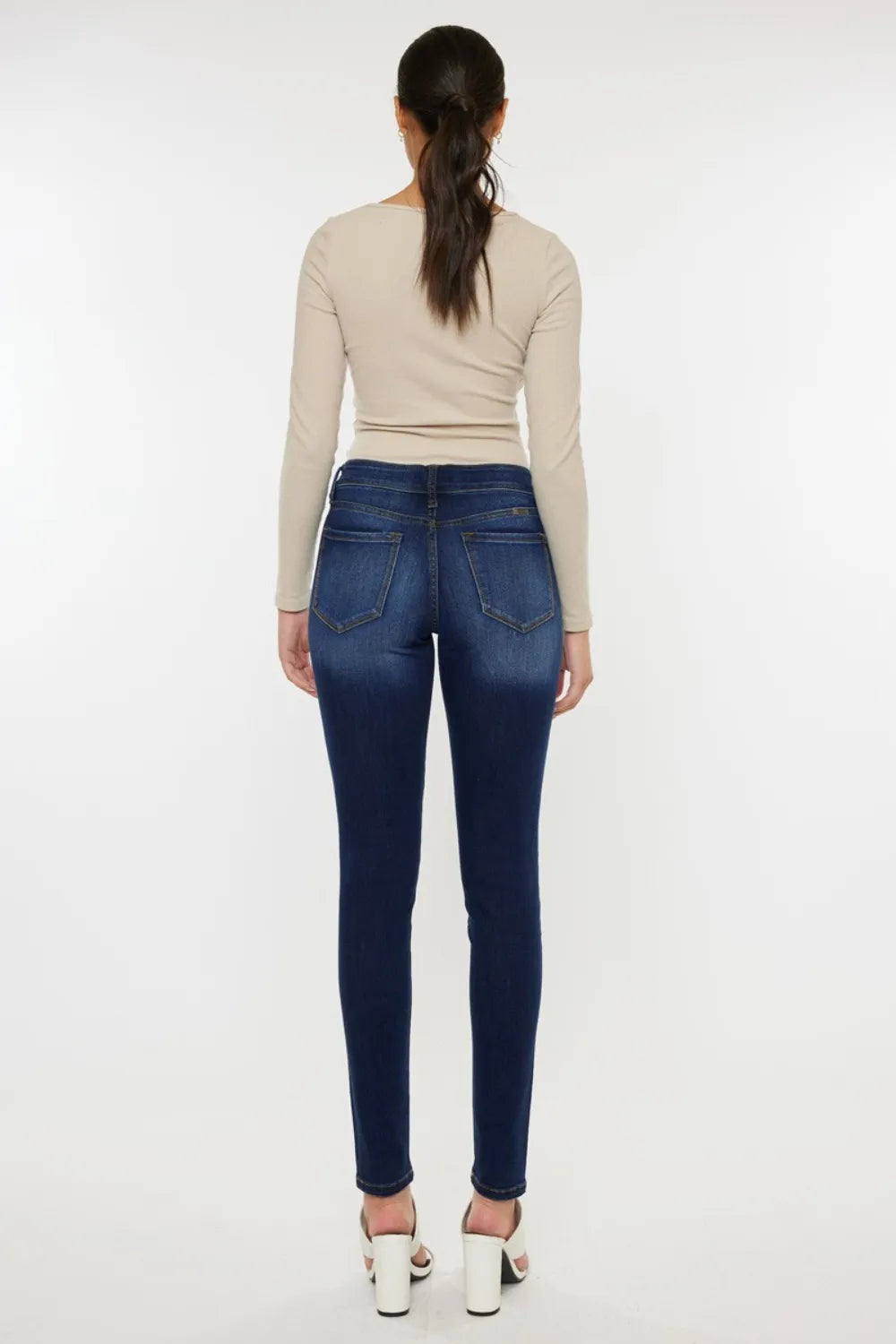 Kancan Mid Rise Gradient Skinny Jeans - Thalia Chic