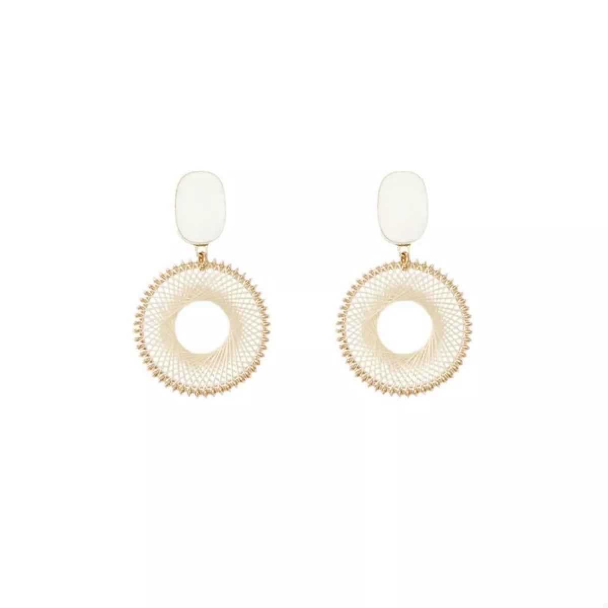 18K Gold-Plated Circle Dangle Earring - Thalia Chic