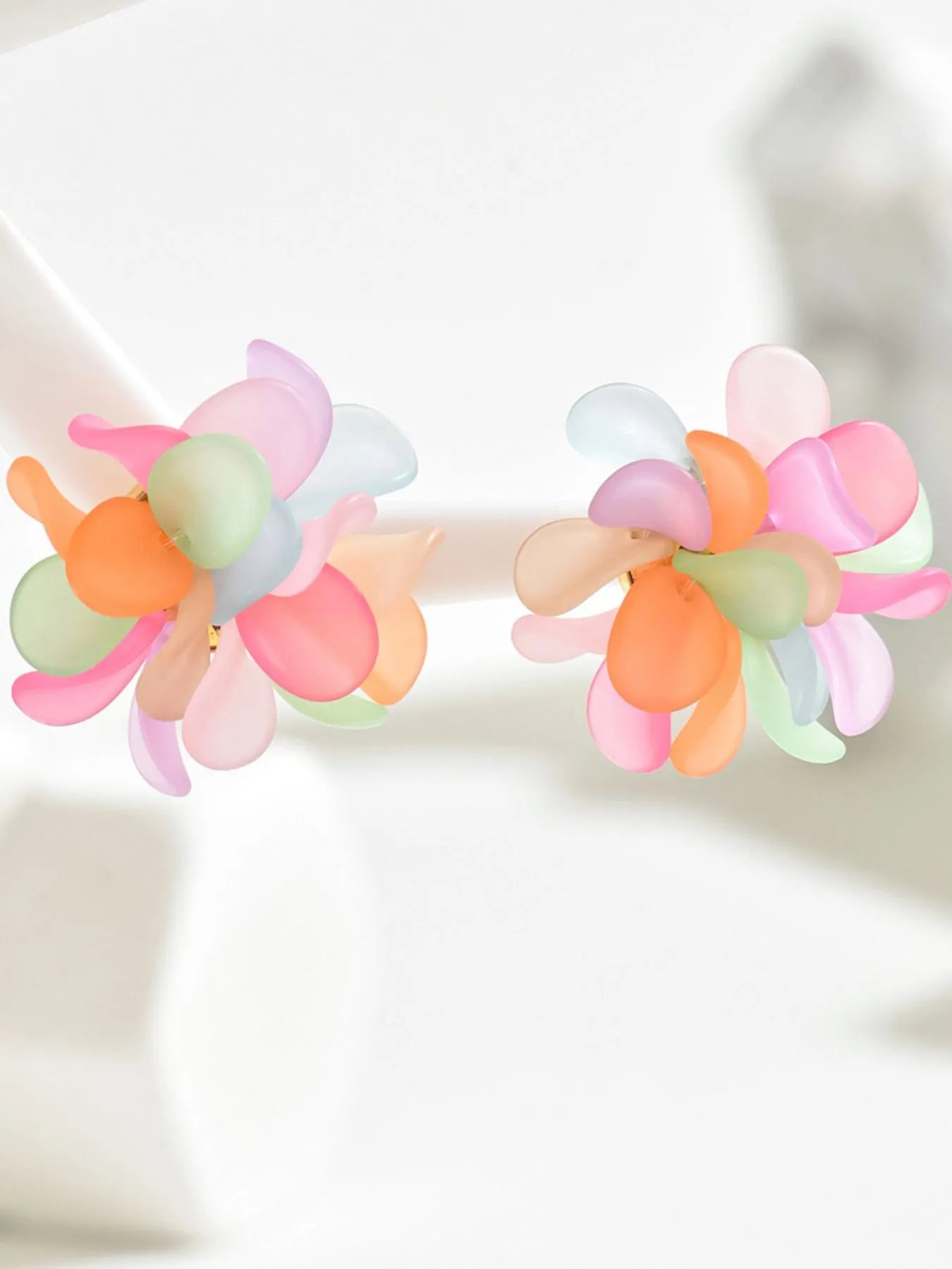 Acrylic Colorful Flower Stud Earrings - Thalia Chic