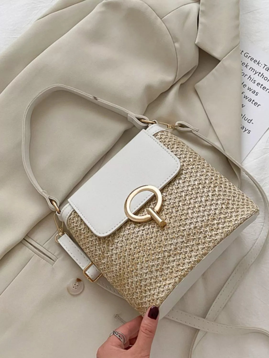 Woven Straw Crossbody Bag - Thalia Chic