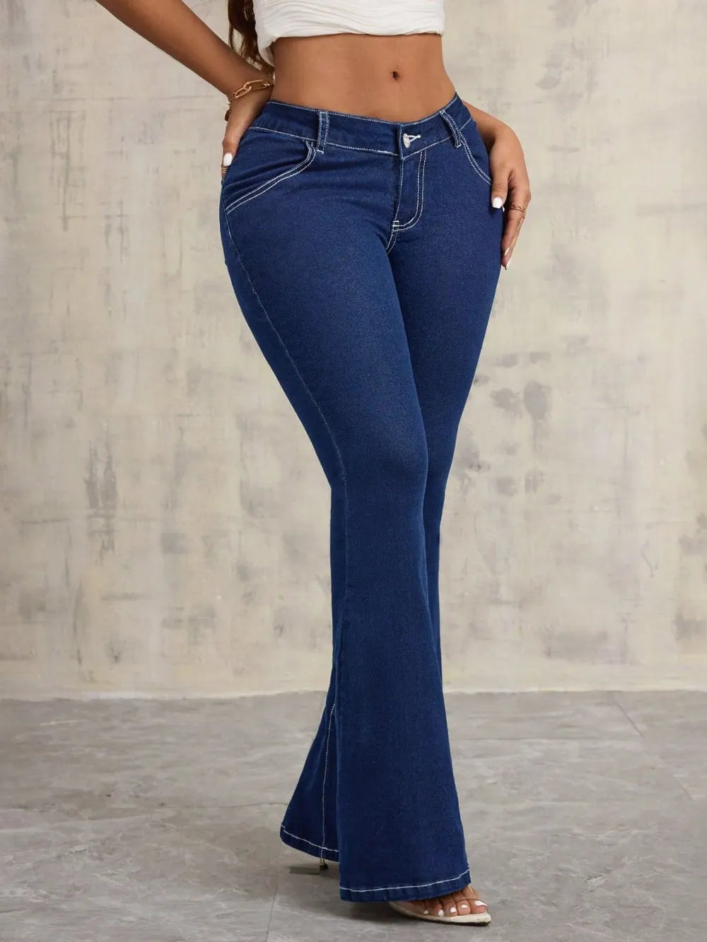 Flare Jeans with Pockets - Thalia Chic