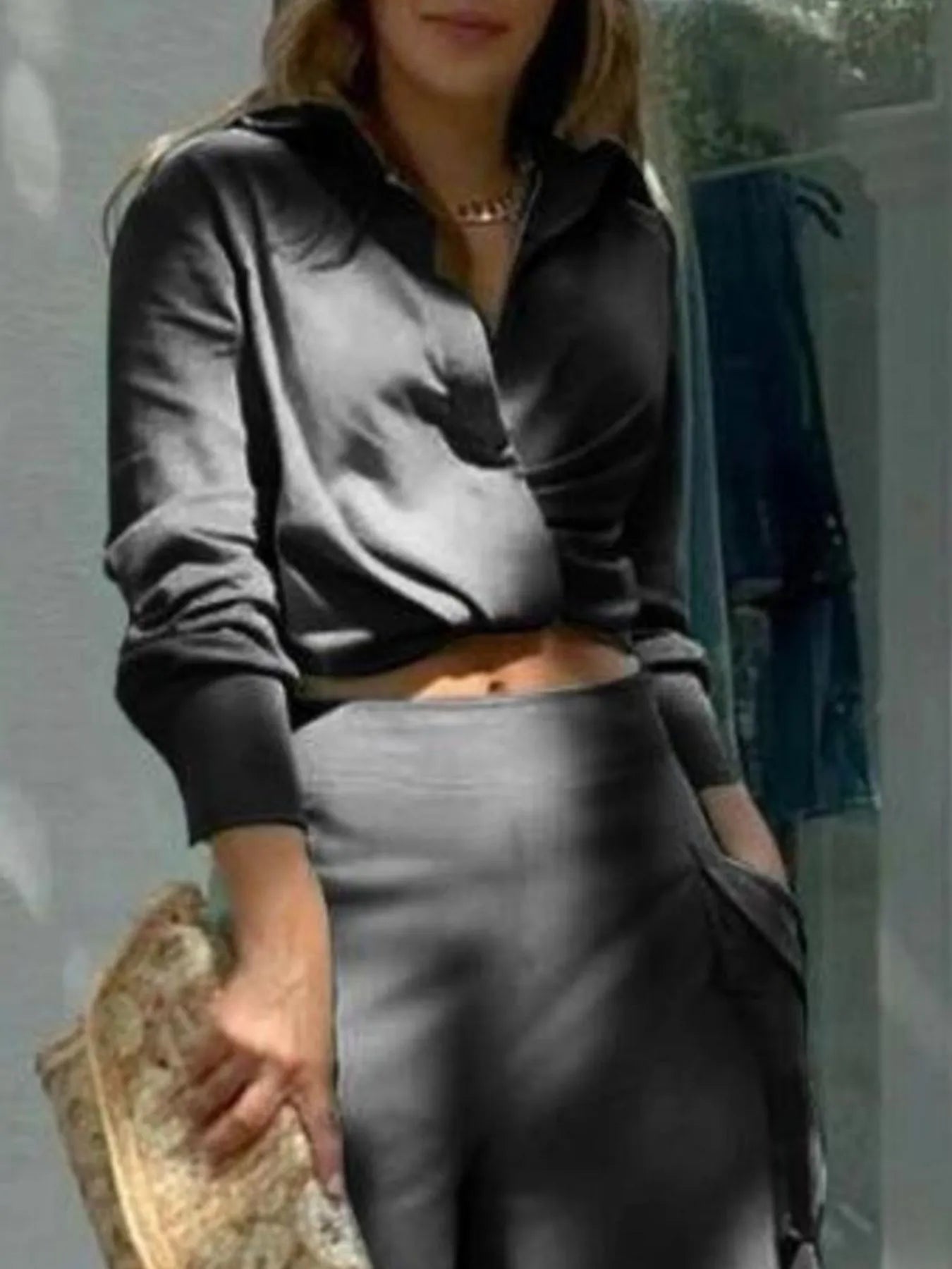 Full Size Long Sleeve Top and Pants Set Plus Size - Thalia Chic