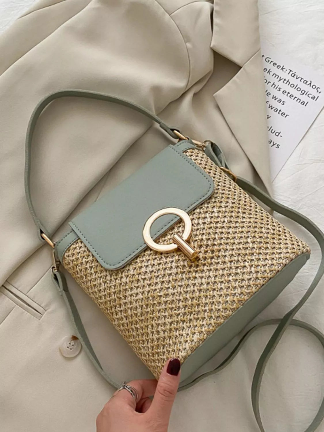 Woven Straw Crossbody Bag - Thalia Chic