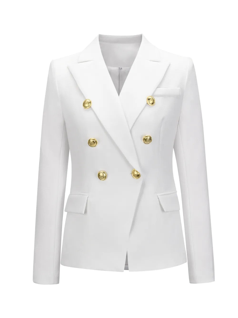 Lapel Collar Long Sleeve Blazer - Thalia Chic