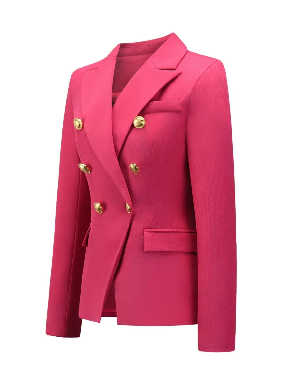 Lapel Collar Long Sleeve Blazer - Thalia Chic