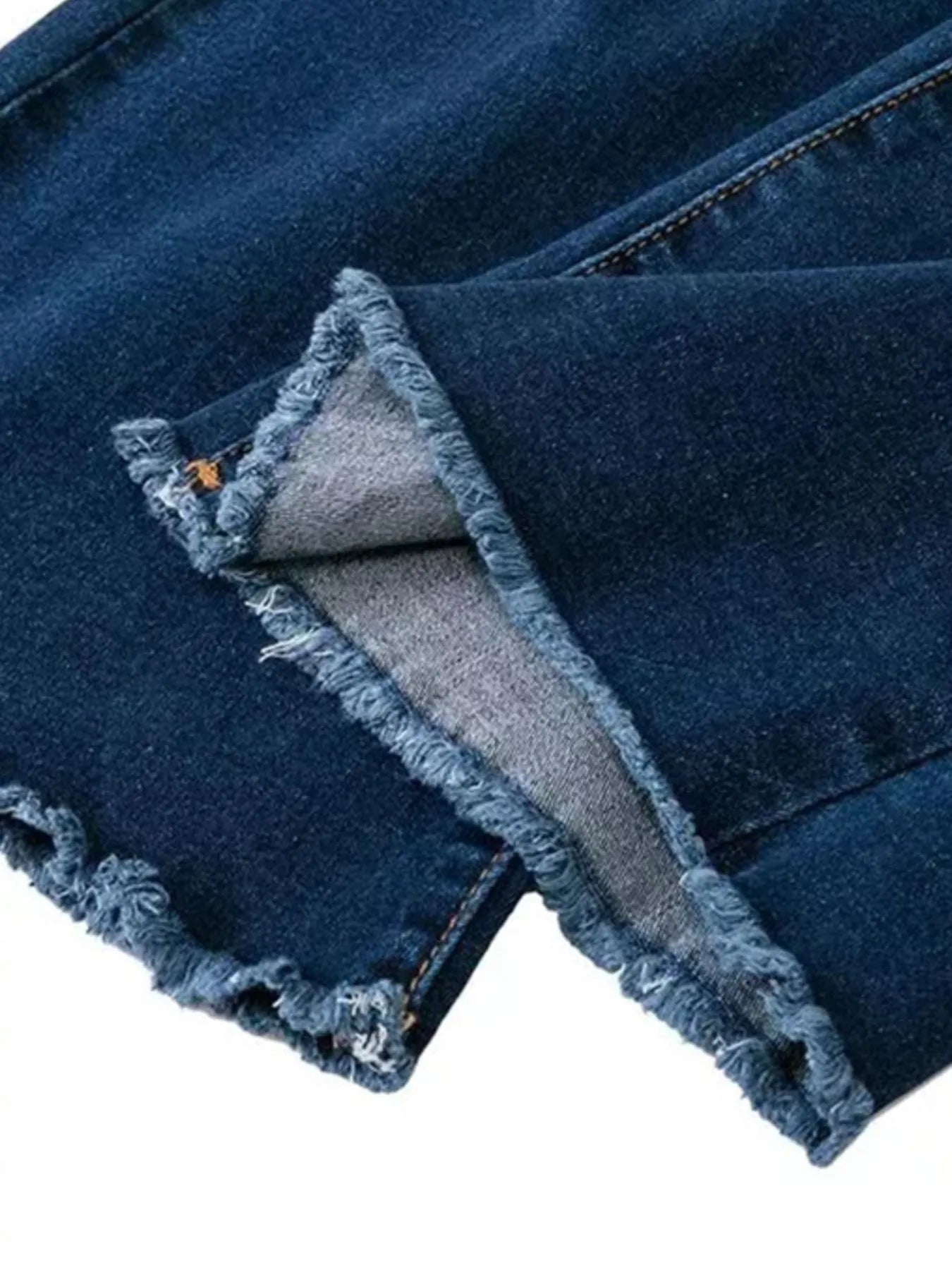 Full Size Distressed Raw Hem Flare Jeans Plus Size - Thalia Chic