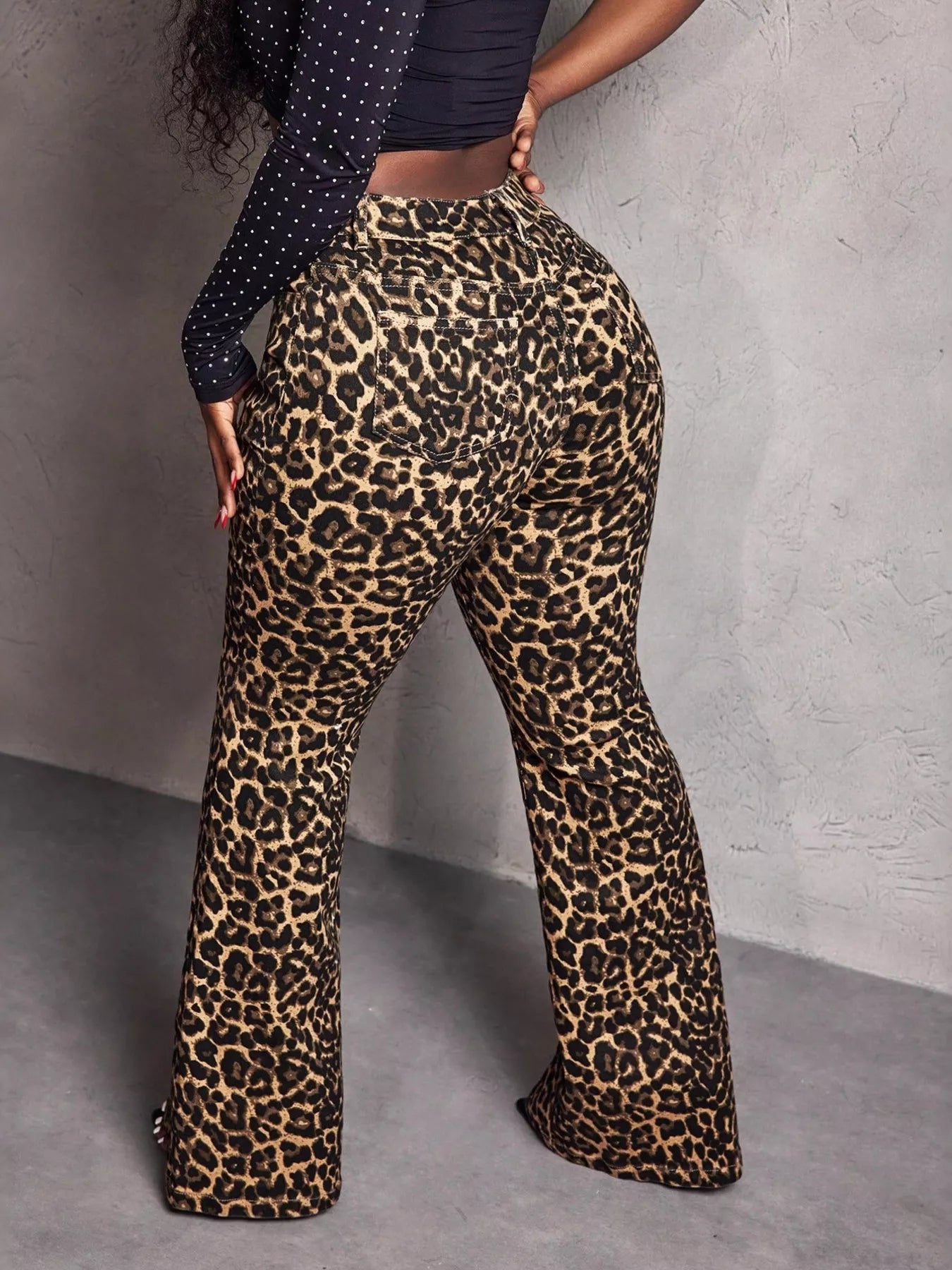 Leopard Wide Leg Pants - Thalia Chic